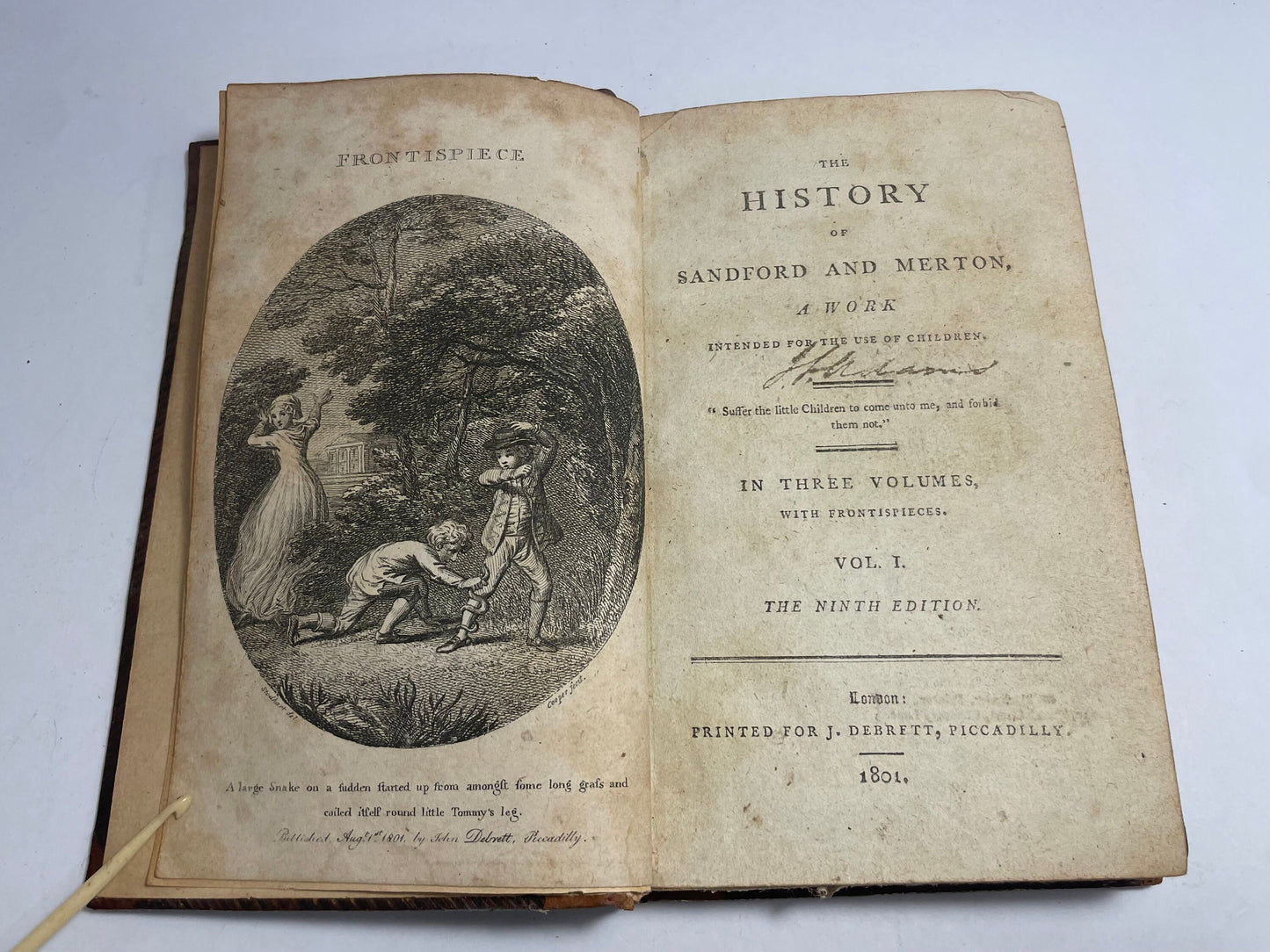 The History of Sandford and Merton by Thomas Day, Vol. I, 1900's Antique Book, Rare Book, Children's Book, Illustrated 19th Century Book