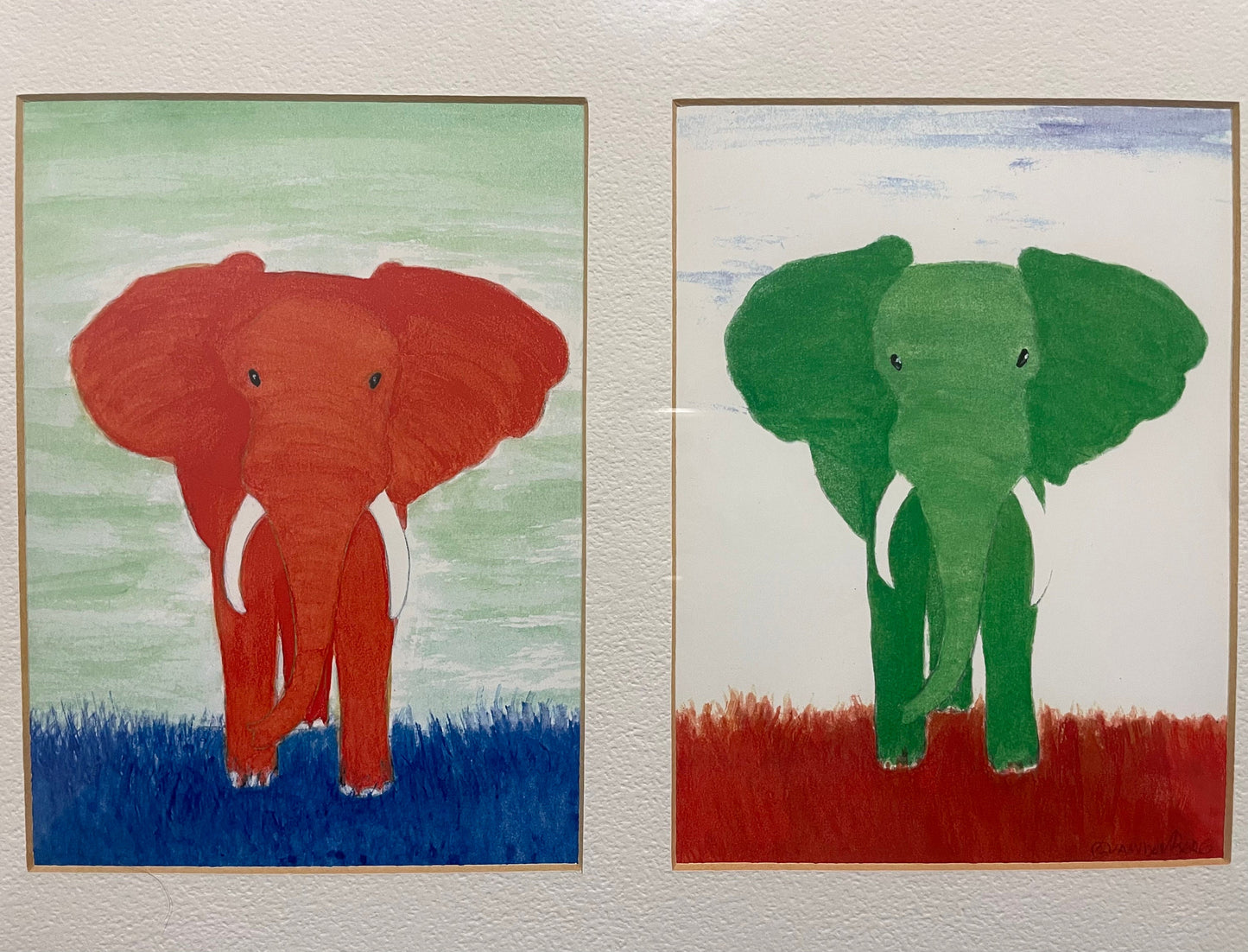 Elephant Drawing Print, Three Elephants, Colorful Artwork, Nursery Decor, Safari Art, Animal Wall Art, Vibrant Wall Decoration