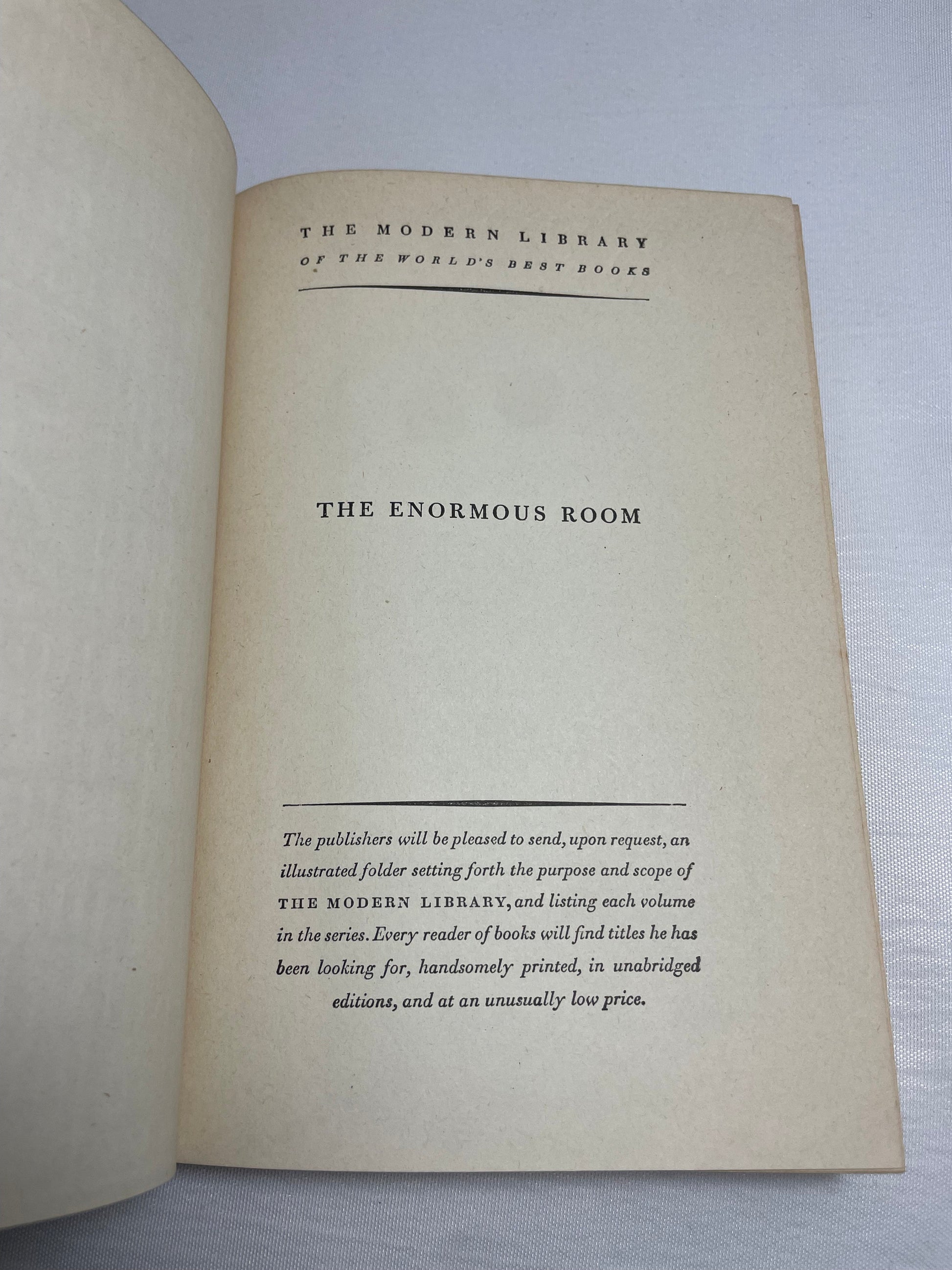 The Enormous Room by E.E. Cummings, Vintage Autobiography, 1950's Edition, WWI Novel, Collectible Book