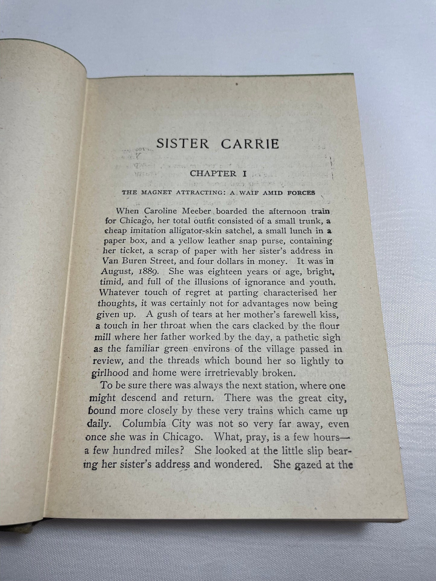 Sister Carrie by Theodore Dreiser, Classic Novel, Collectible Fiction Book, American Urban Novel