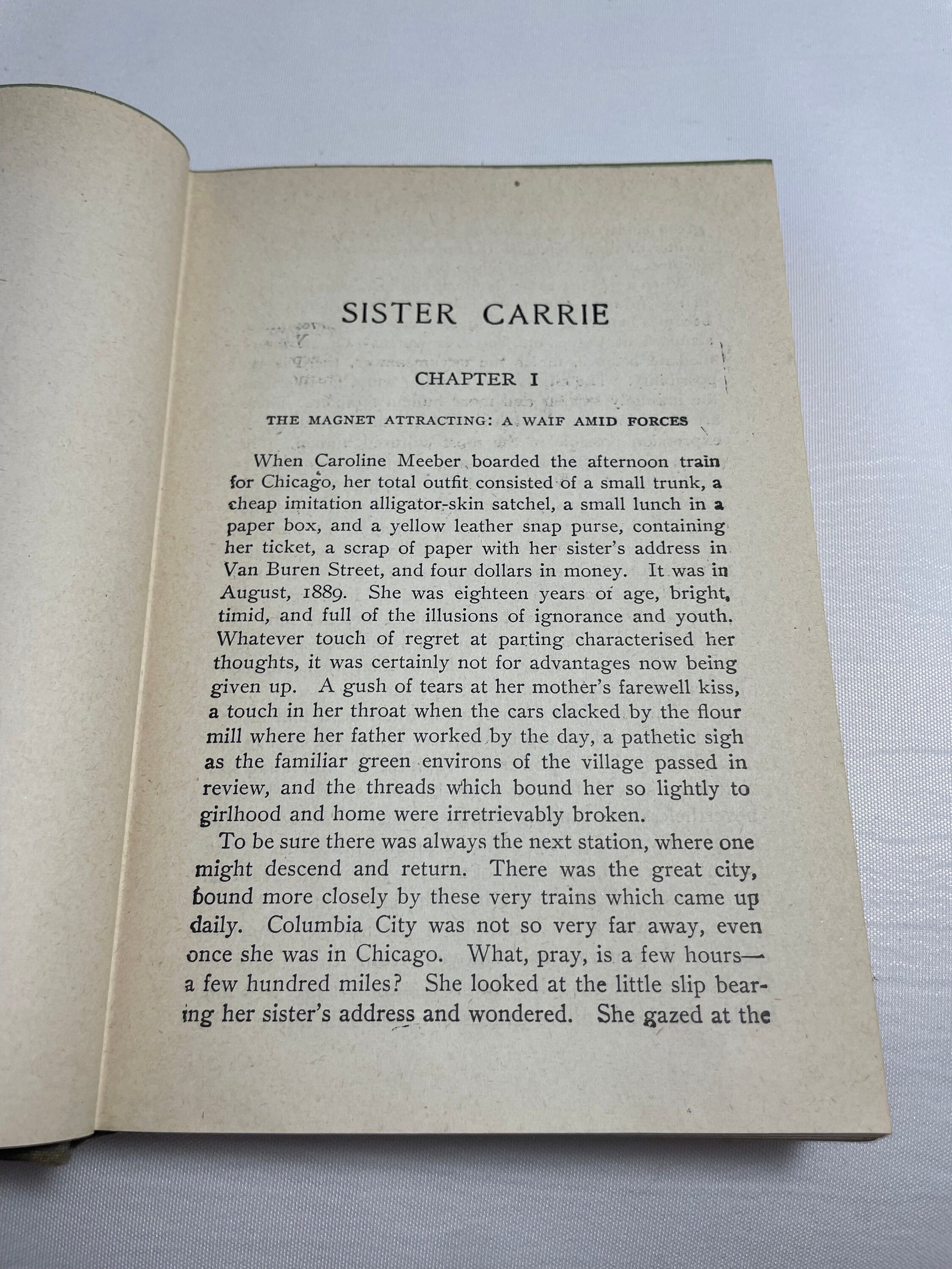 Sister Carrie by Theodore Dreiser, Classic Novel, Collectible Fiction Book, American Urban Novel