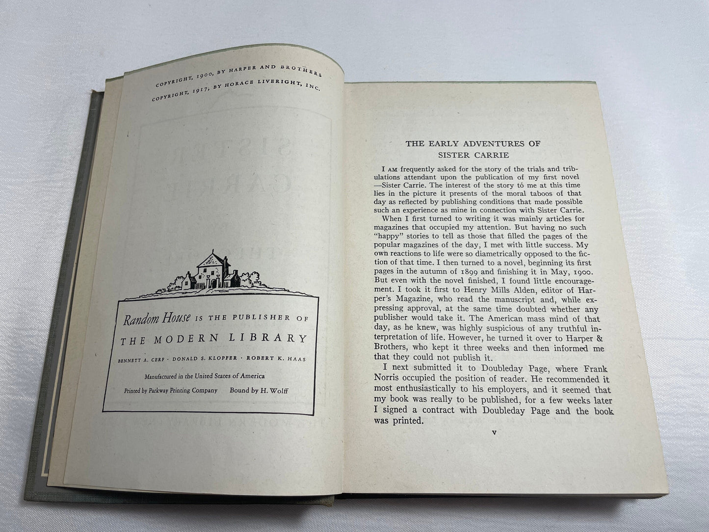 Sister Carrie by Theodore Dreiser, Classic Novel, Collectible Fiction Book, American Urban Novel