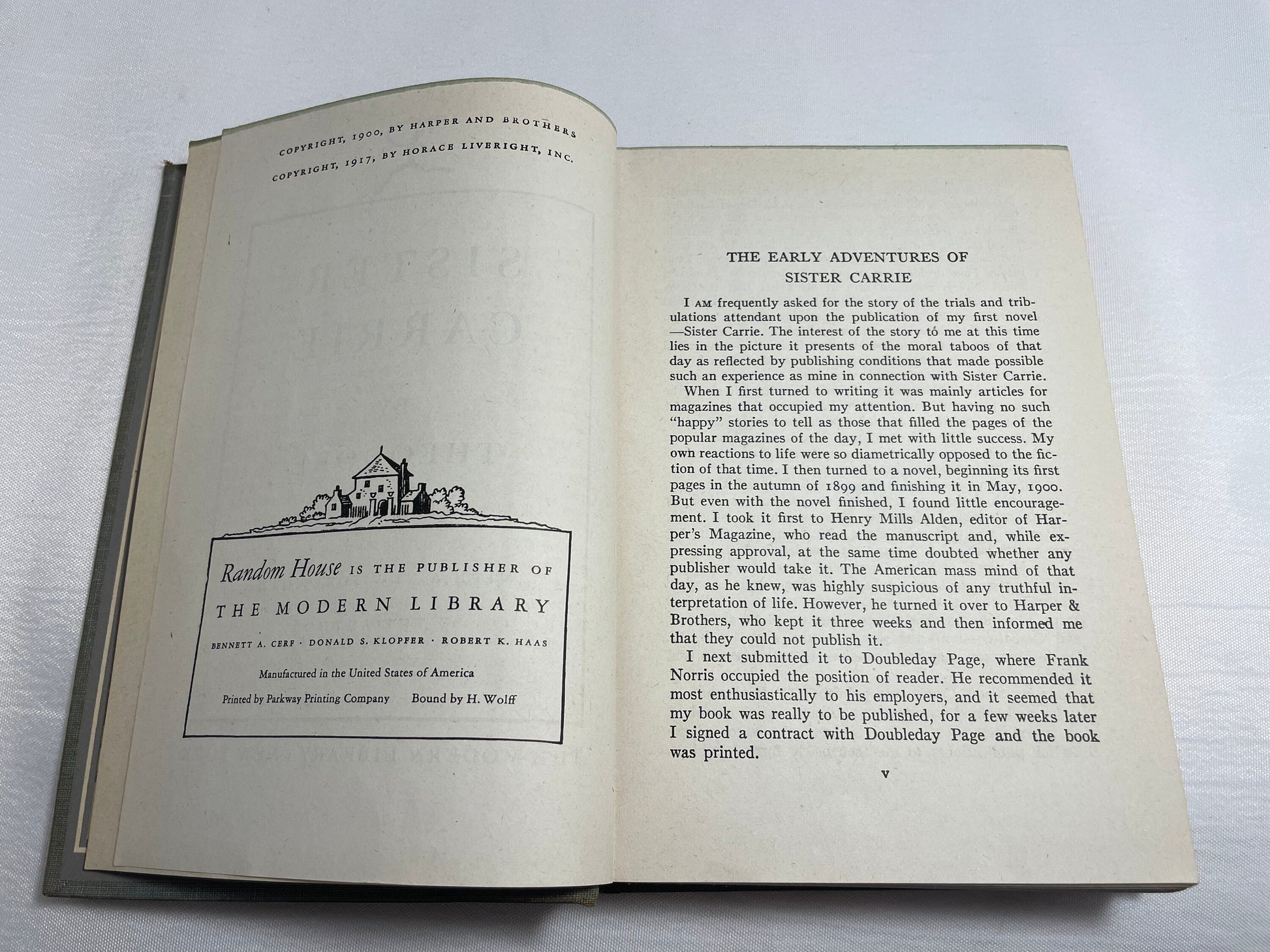 Sister Carrie by Theodore Dreiser, Classic Novel, Collectible Fiction Book, American Urban Novel