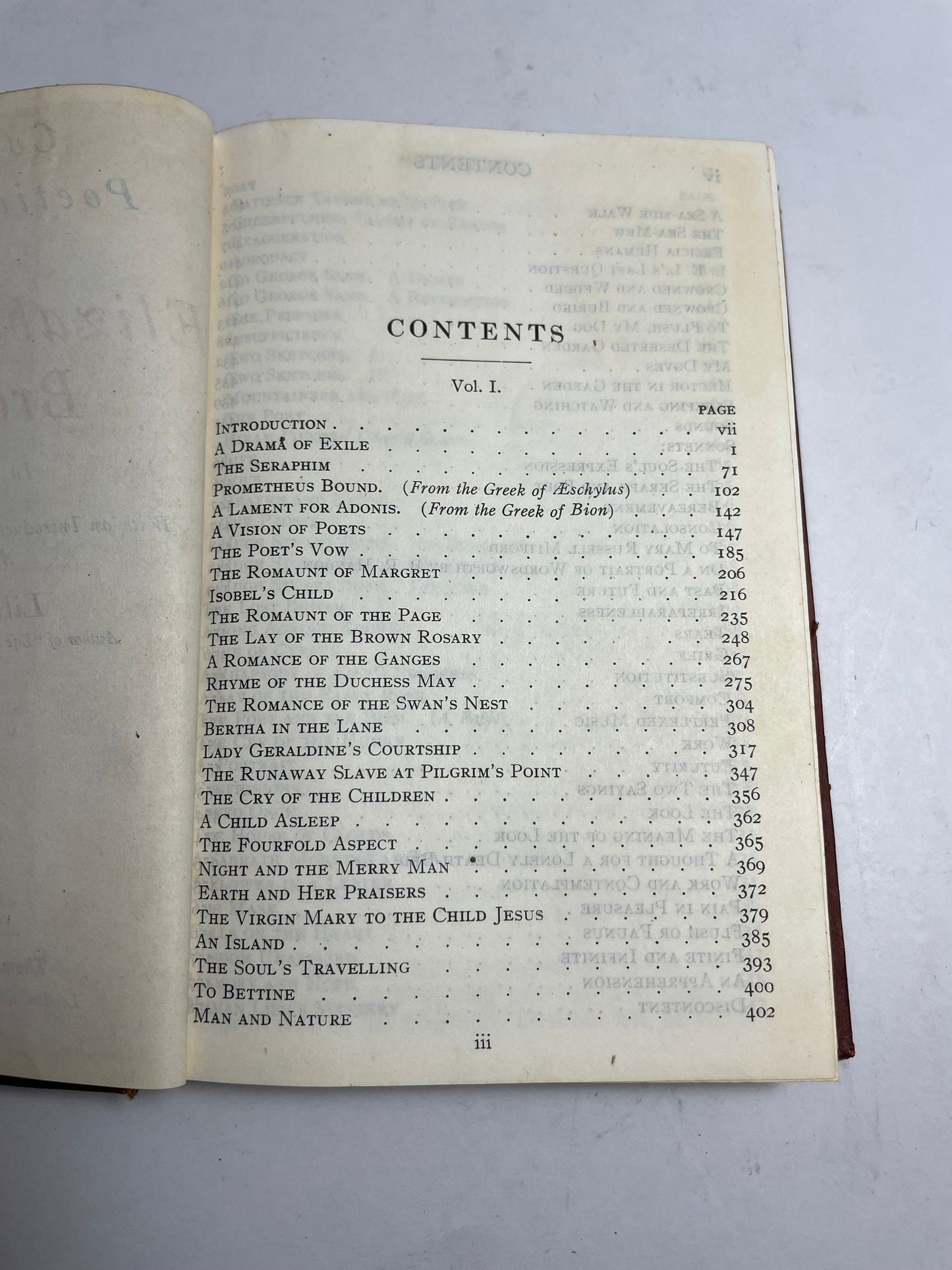 Complete Poetical Works of Elizabeth Barrett Browning Volume I, Antique 1800's Edition, Rare Collectible Book, 1860 Poetry