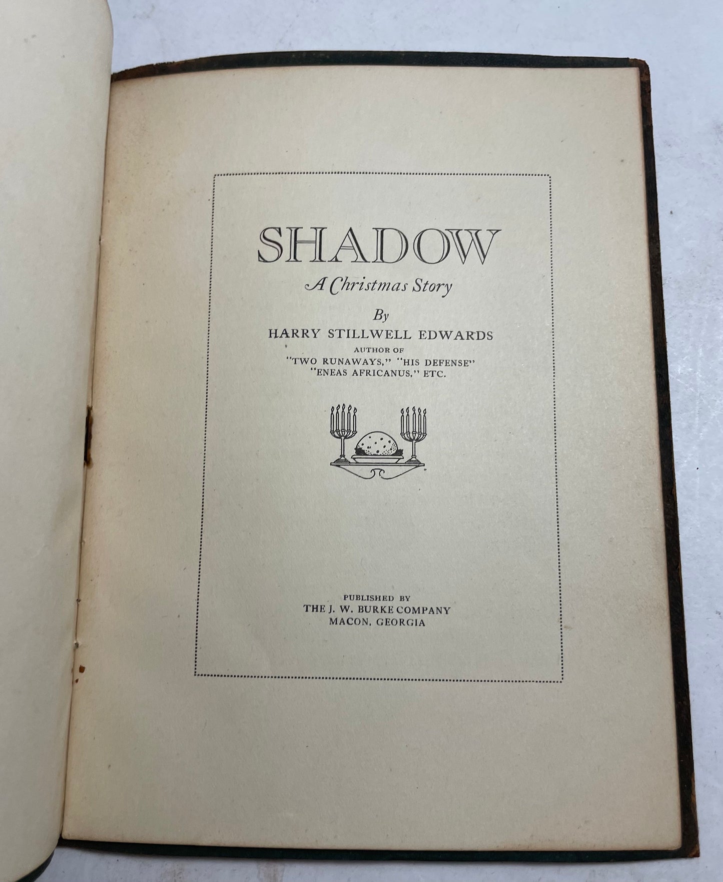 Shadow A Christmas Story by Harry Stillwell Edwards, 1900's Classic, Antique Literature, Rare Edition, Gift for Book Lovers
