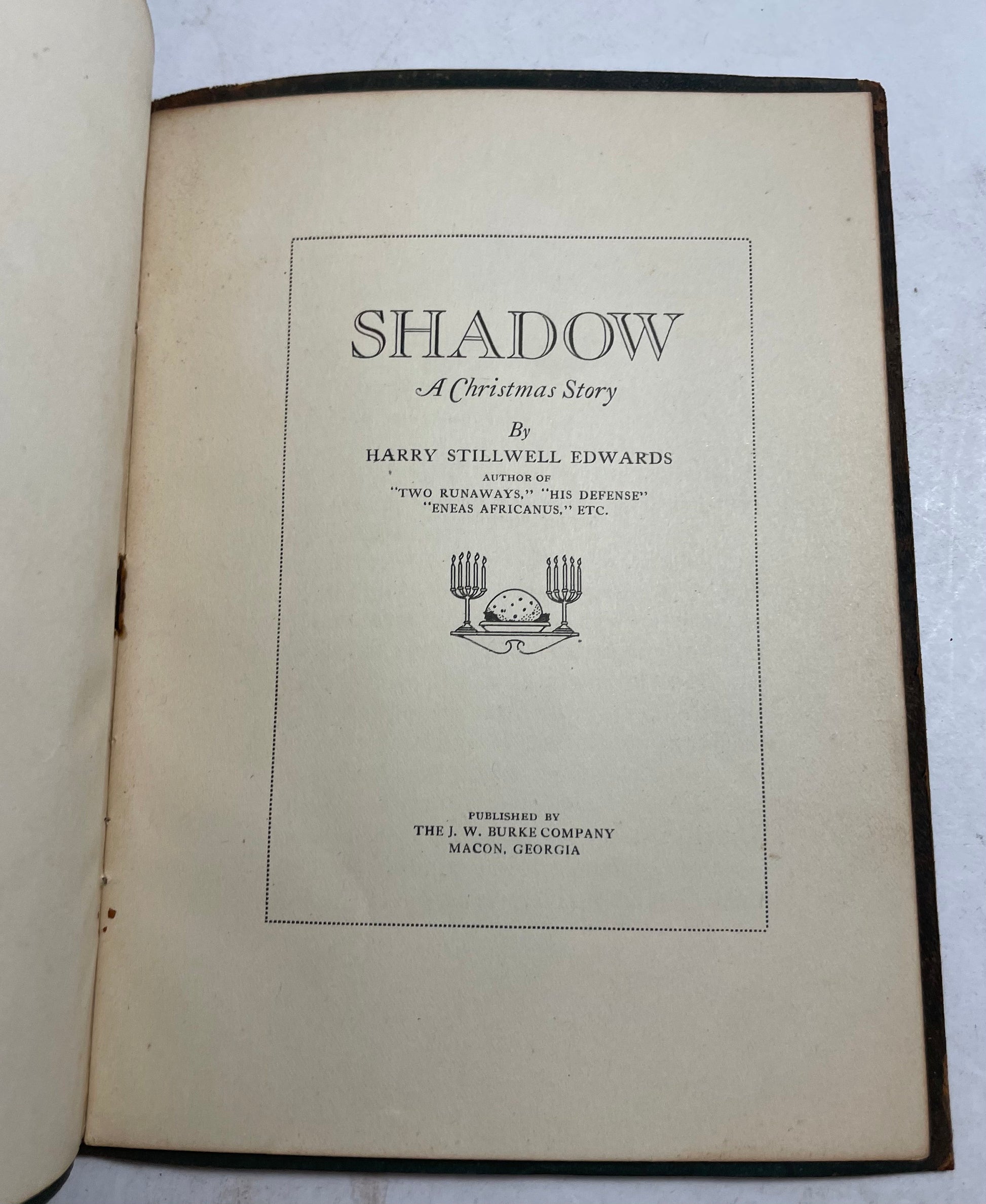 Shadow A Christmas Story by Harry Stillwell Edwards, 1900's Classic, Antique Literature, Rare Edition, Gift for Book Lovers