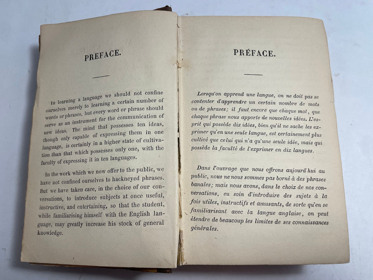 P. Sadler. Manuel Classique de Conversations Françaises et Anglaises, Translation Book, Common Phrases Book, 1800's Manual Book