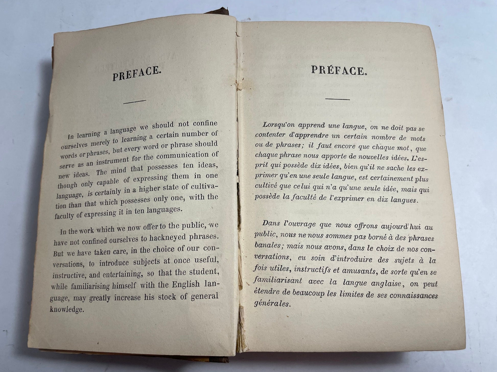 P. Sadler. Manuel Classique de Conversations Françaises et Anglaises, Translation Book, Common Phrases Book, 1800's Manual Book