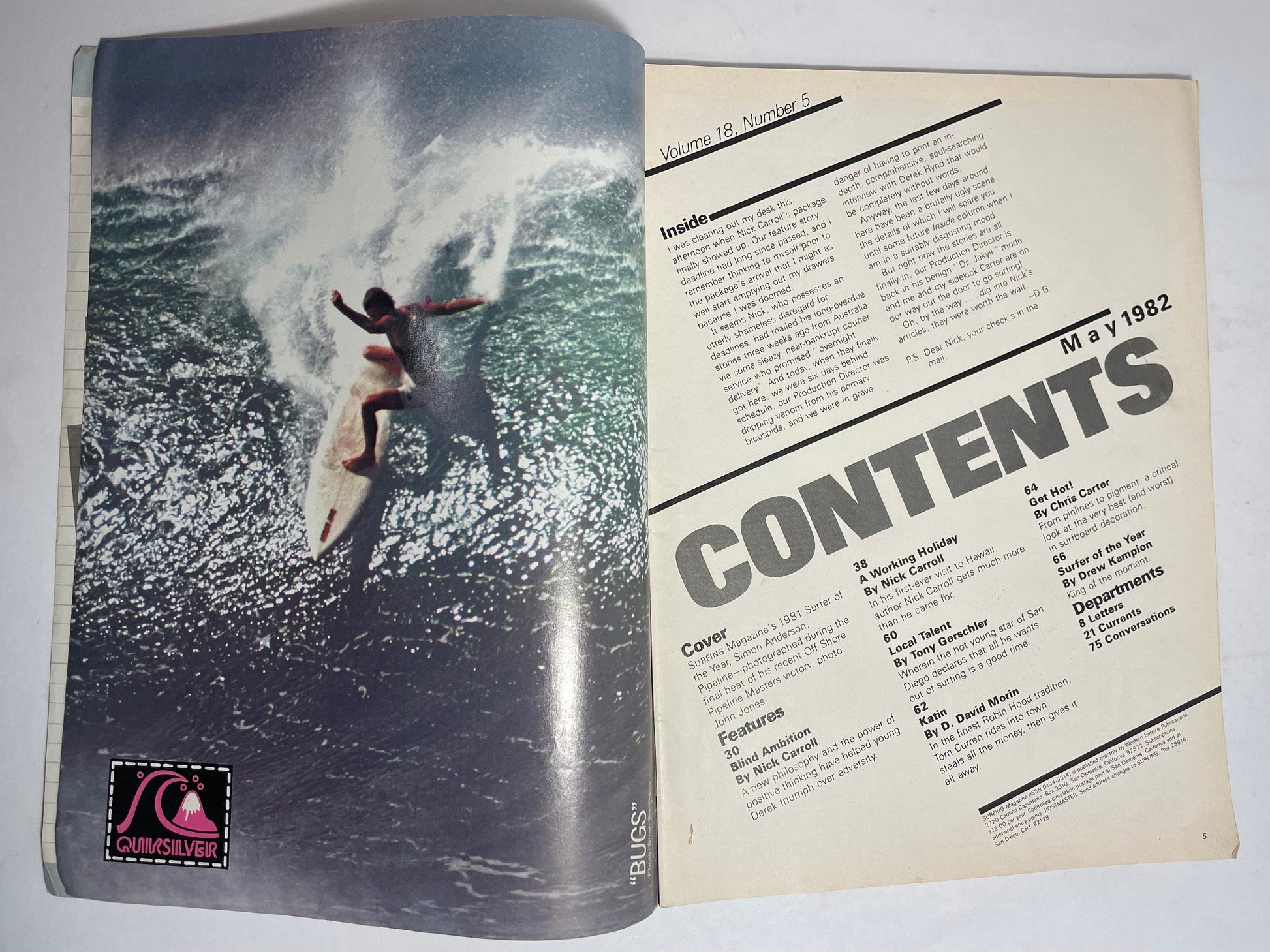 1982 May Surfing Magazine, Collectible Surf Magazine, Retro Advertisements, Surf Photography, Vintage Magazine