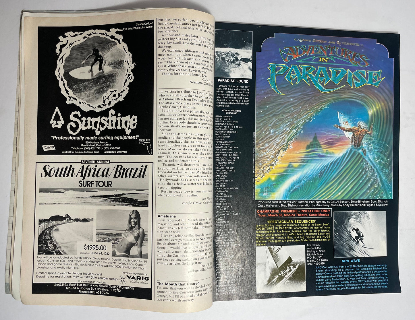 1982 May Surfing Magazine, Collectible Surf Magazine, Retro Advertisements, Surf Photography, Vintage Magazine