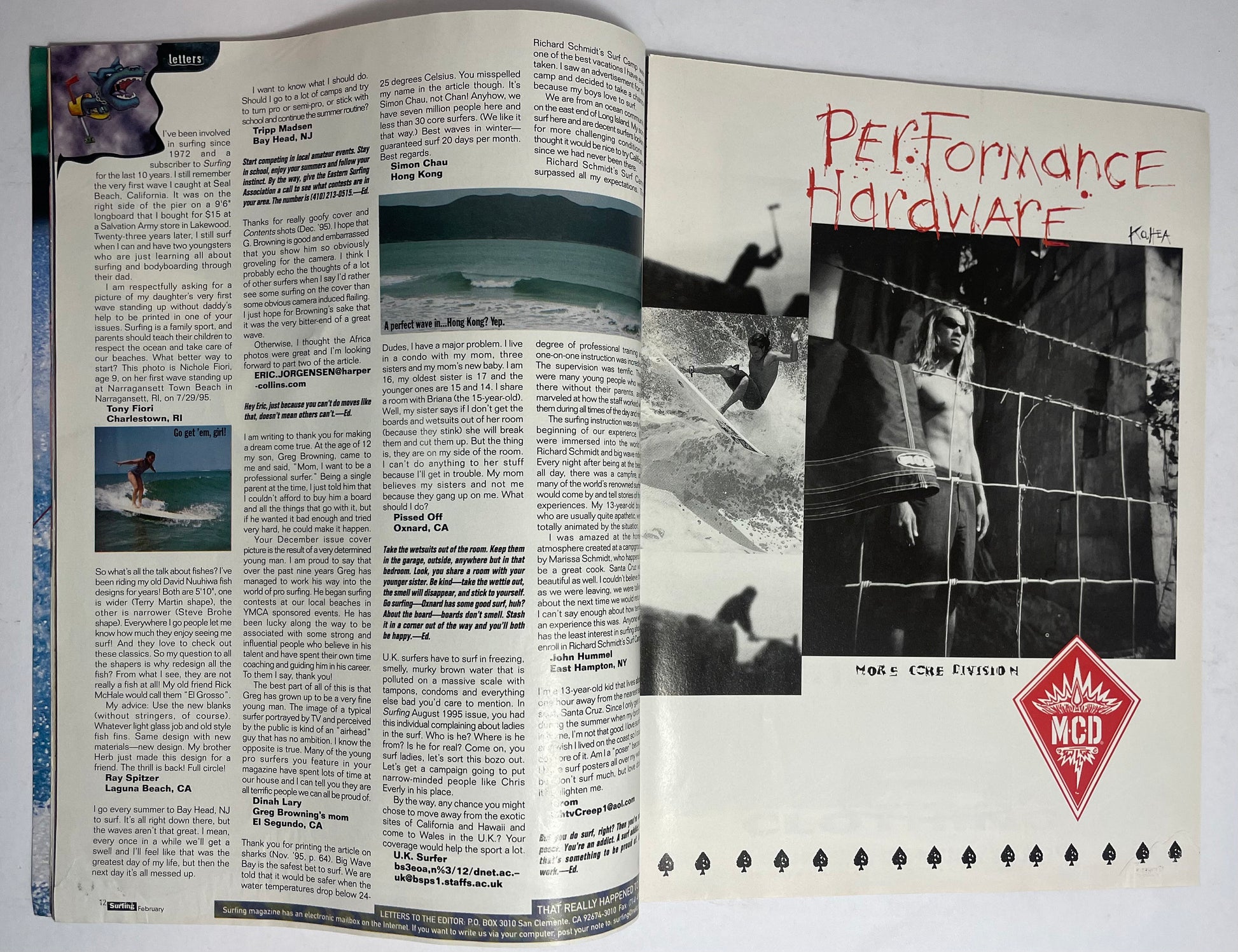 1996 February Surfing Magazine, Vintage Surfing Memorabilia, Surf Photography and Advertisements, 90's Collectible Magazine