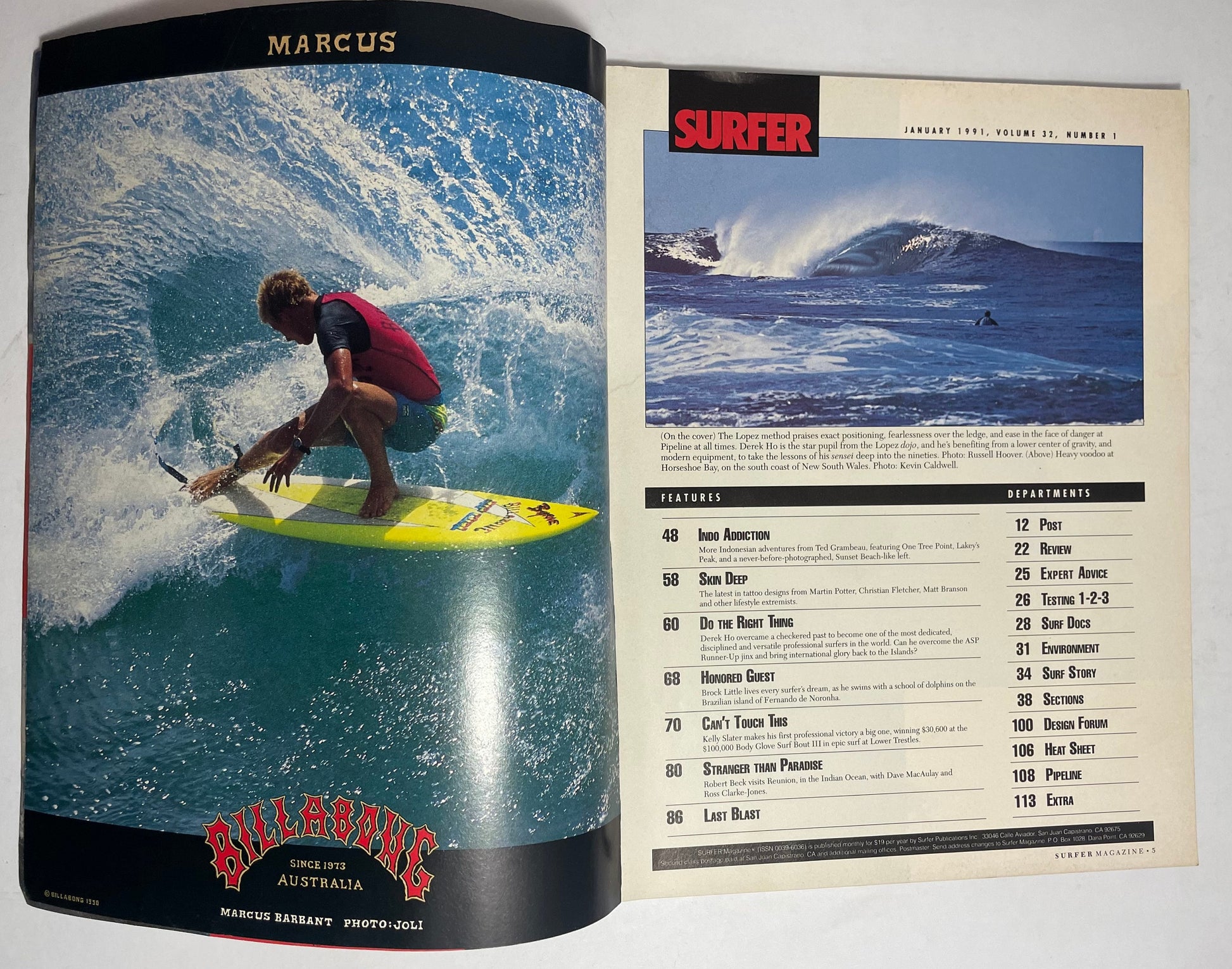 1991 January Surfer Magazine, Collectible Vintage Magazine, Retro Advertisements, Surf Photography, 1990's Entertainment, 90's Memorabilia