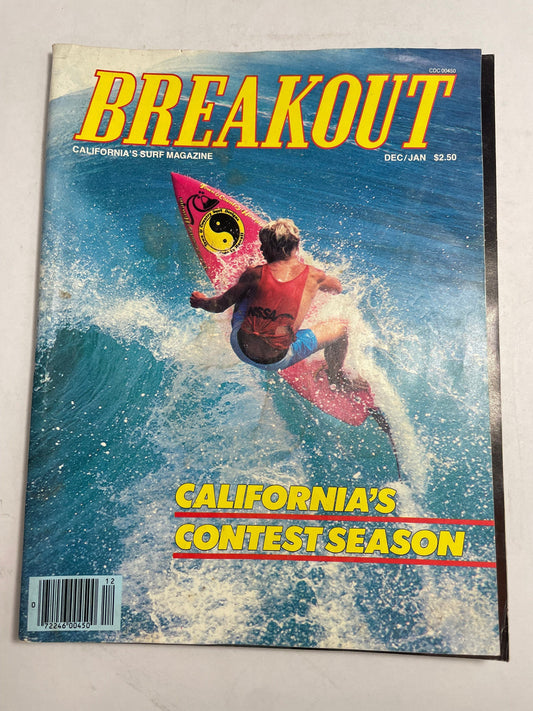 1984 December/January Breakout Magazine, Collectible Vintage Magazine, Retro Advertisements, Surf Photography, 1980's Sports Memorabilia