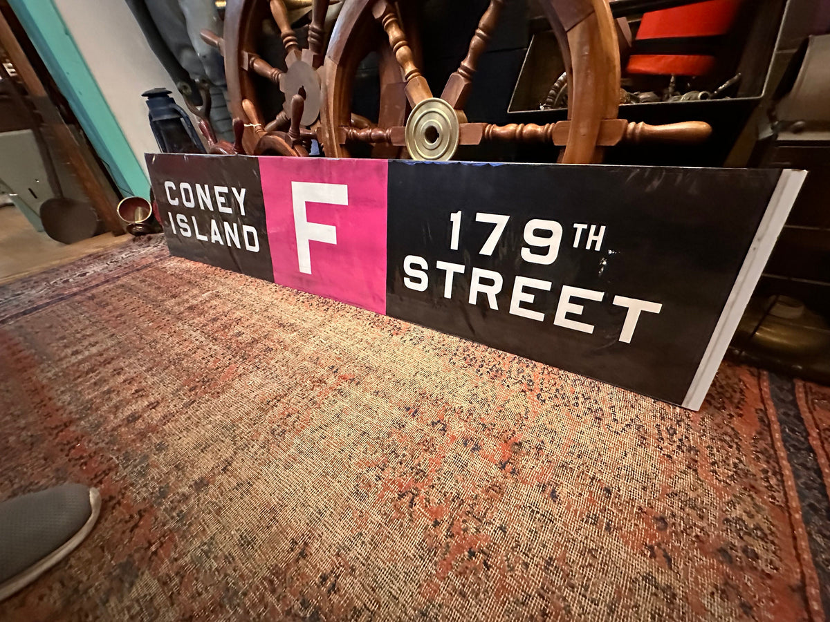 Vintage NYC Subway Sign Map - Coney Island to 179th Street F Line