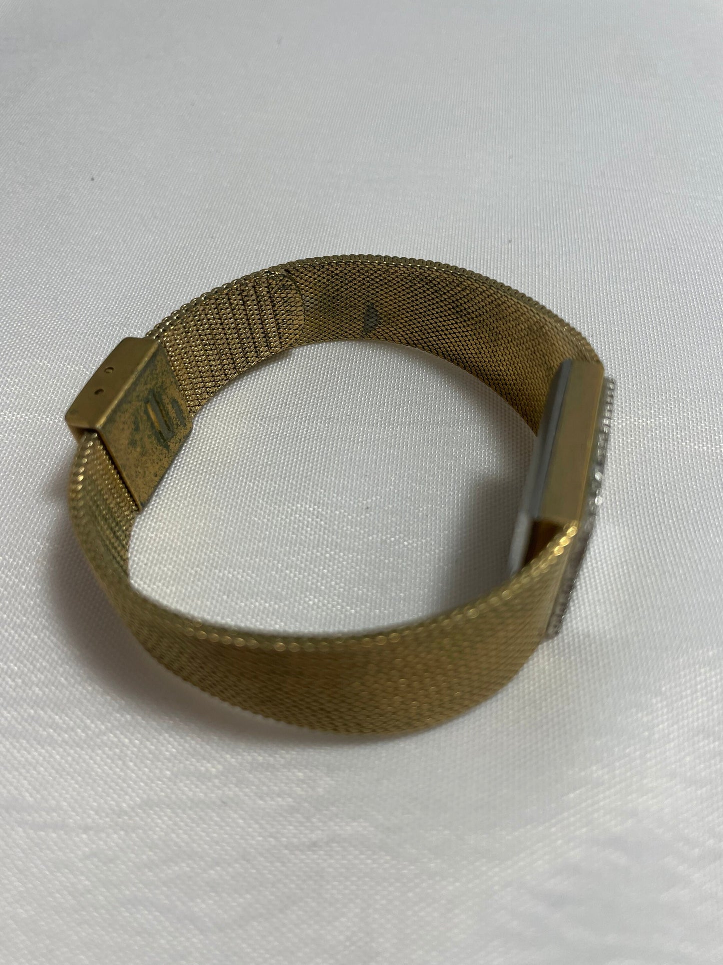 Vintage 1980's Armitron Dufonte Diamond Bezel Gold Tone Quartz Lucien Piccard Watch
