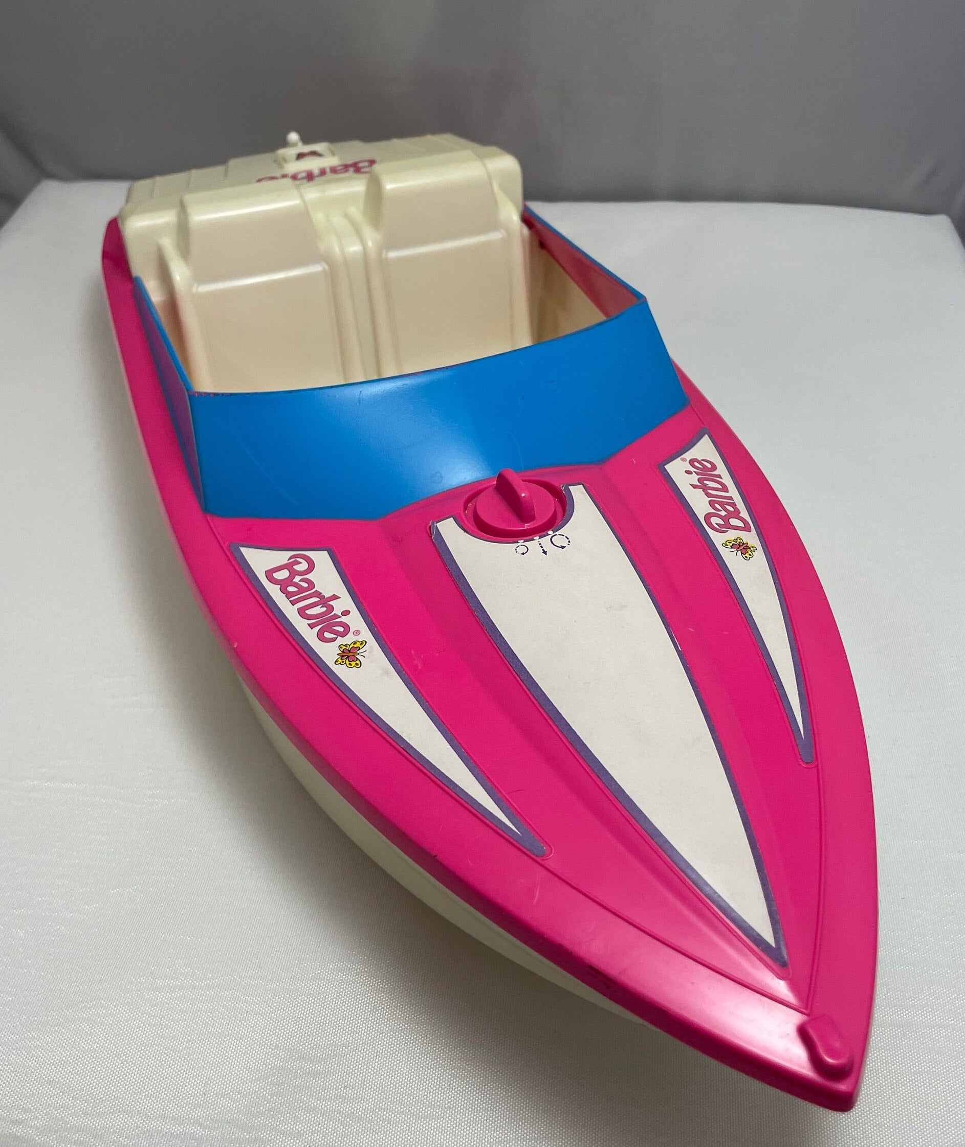 Vintage 1998 Barbie Wheeled Speedboat, Retro Toy Boat, Collectible Barbie Vehicle, Barbie Doll Accessory, Girls Toy, Barbie Collection