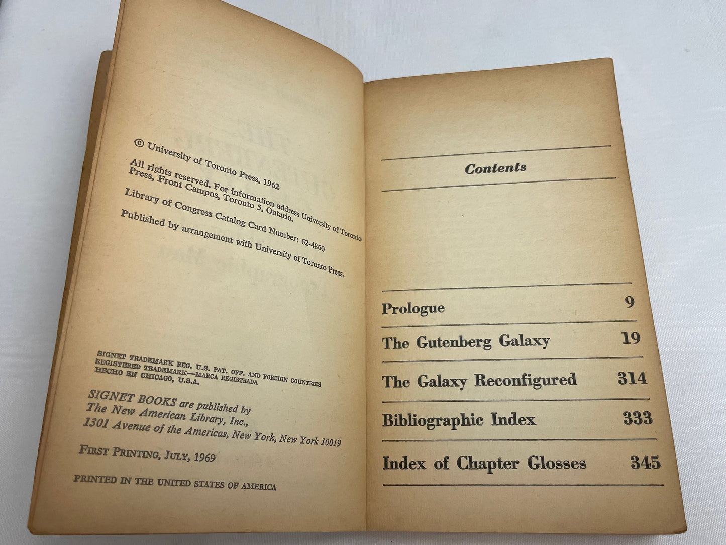 Marshall McLuhan The Gutenberg Galaxy, Vintage 1960's Novel, Social Science Book, The Making of a Typographic Man, Bibliographic