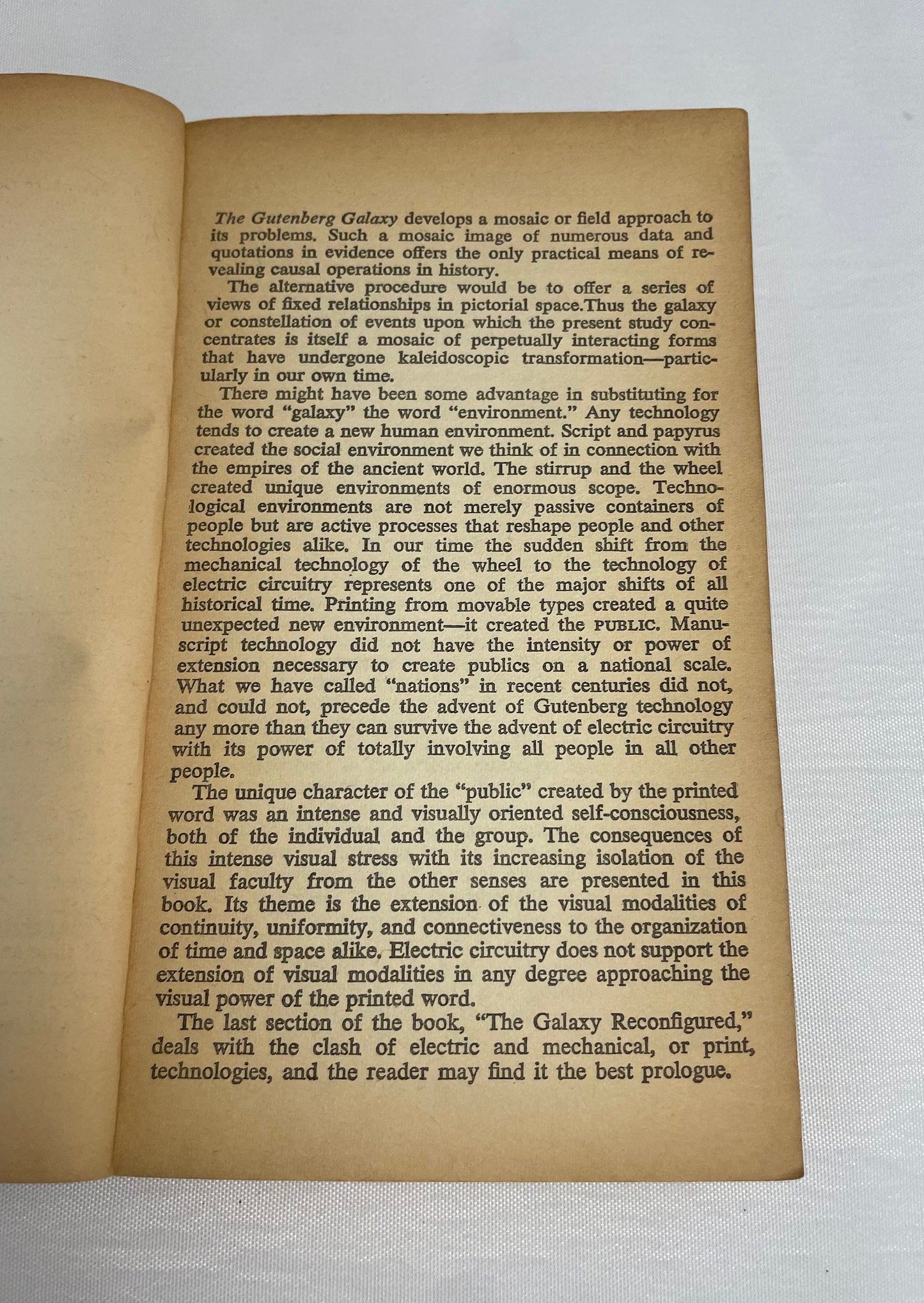 Marshall McLuhan The Gutenberg Galaxy, Vintage 1960's Novel, Social Science Book, The Making of a Typographic Man, Bibliographic