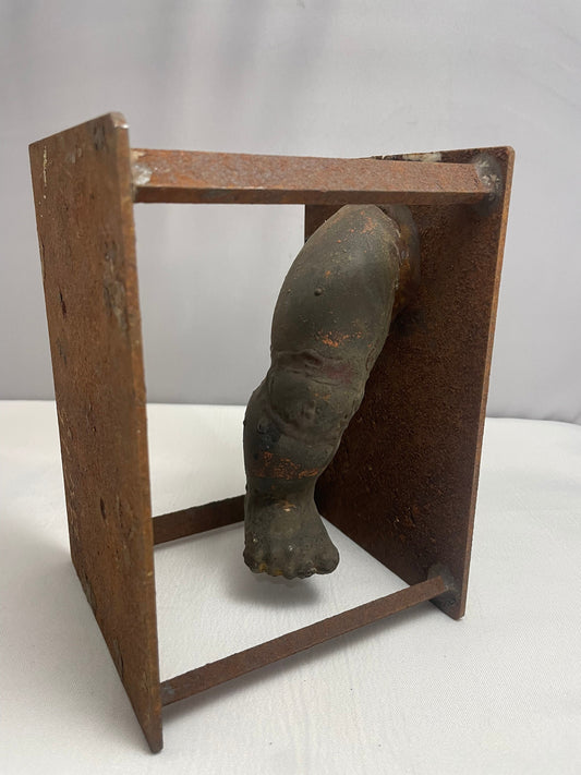 Antique 1940's Cast Iron Doll Leg Cast, Rare Collectible, Antique Factory Mold, Machine Age, Doll Mould, Vintage Doll Parts