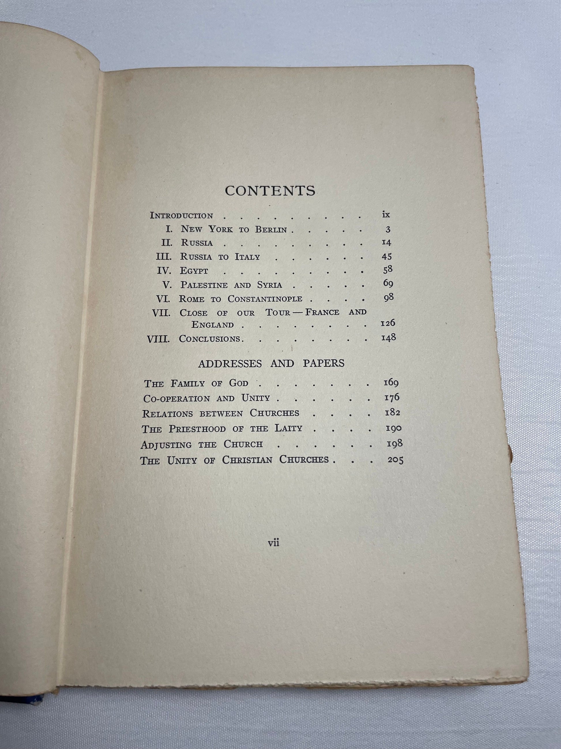 An Eirenic Itinerary by Silas McBee, Impressions of Our Tour With Addresses and Papers on the Unity of Christian Churches, Antique 1911 Book