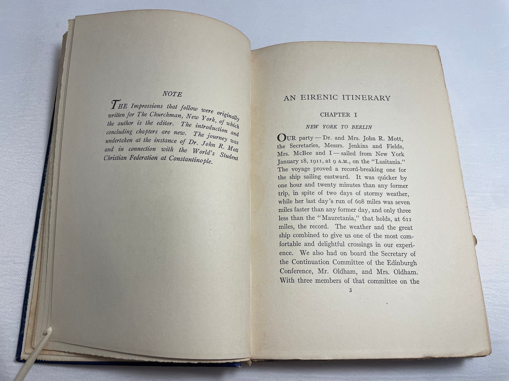 An Eirenic Itinerary by Silas McBee, Impressions of Our Tour With Addresses and Papers on the Unity of Christian Churches, Antique 1911 Book