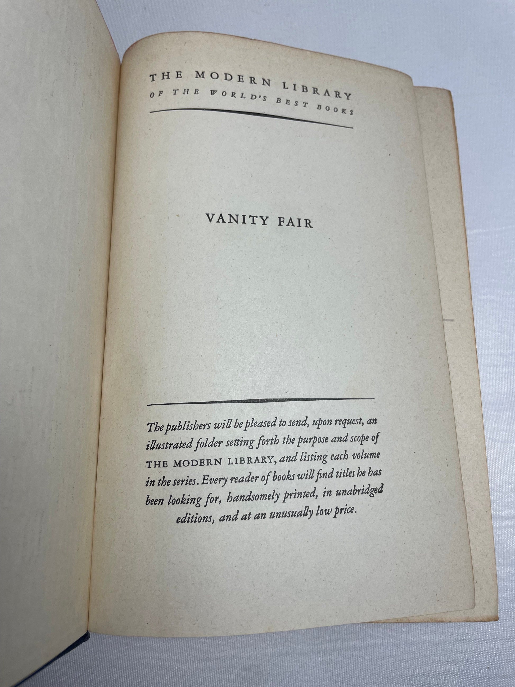 Vanity Fair by W.M. Thackeray, Vintage Novel, Napoleonic War Storytelling, Collectible Fiction Book