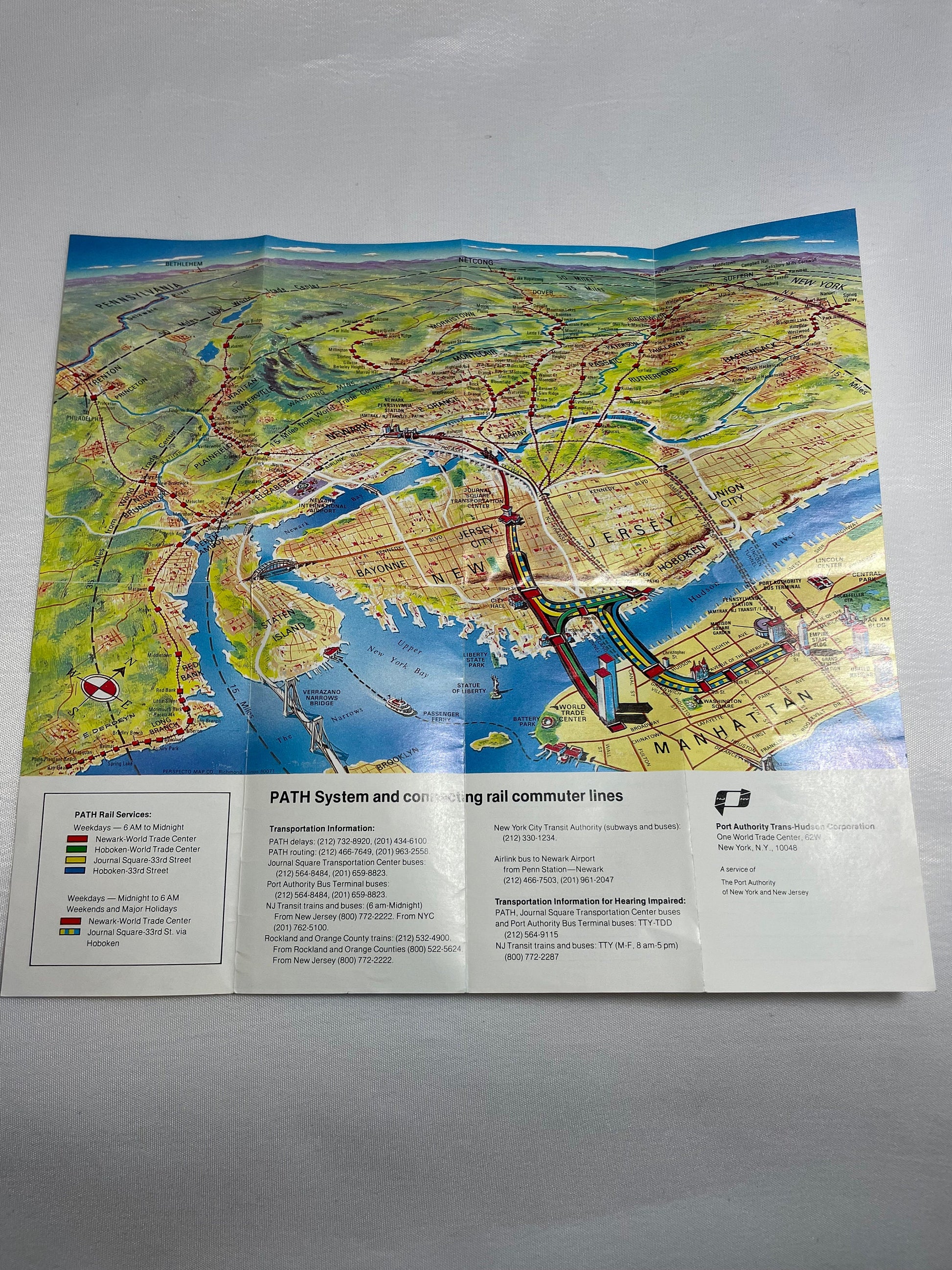 October 27, 1985 PATH Map Guide Port Authority Trans-Hudson Service Guide