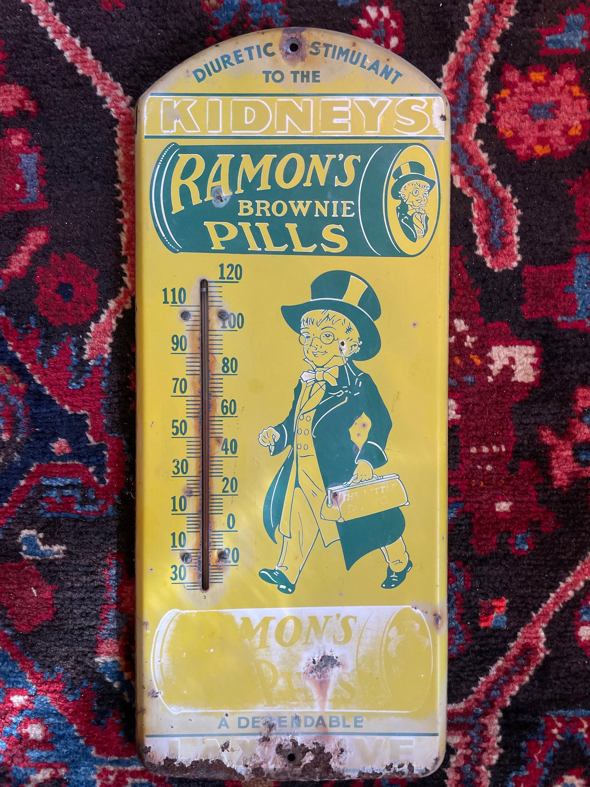 Antique Ramon's Brownie Pills Tin Sign