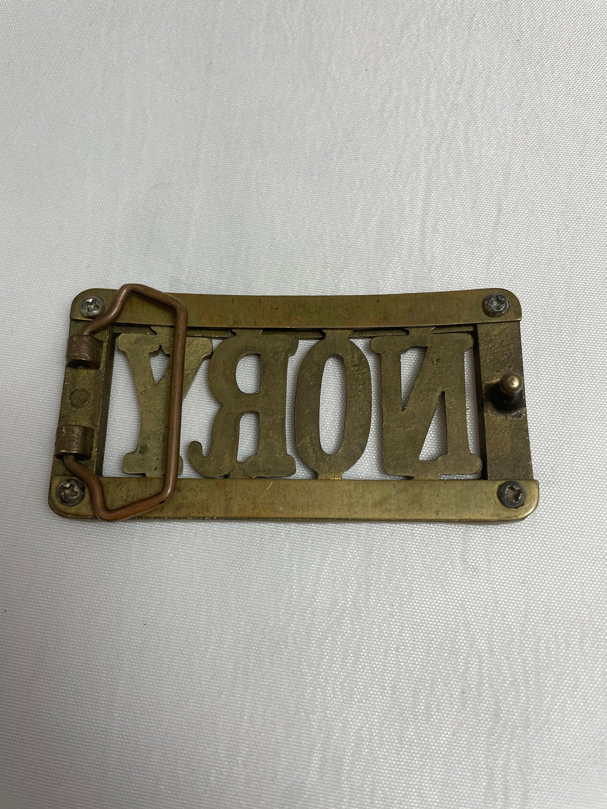 Vintage 1990's Personalized Name 'Nory' Belt Buckle, Vintage Accessories, Brass Belt Buckle, Custom Name Belt Buckle