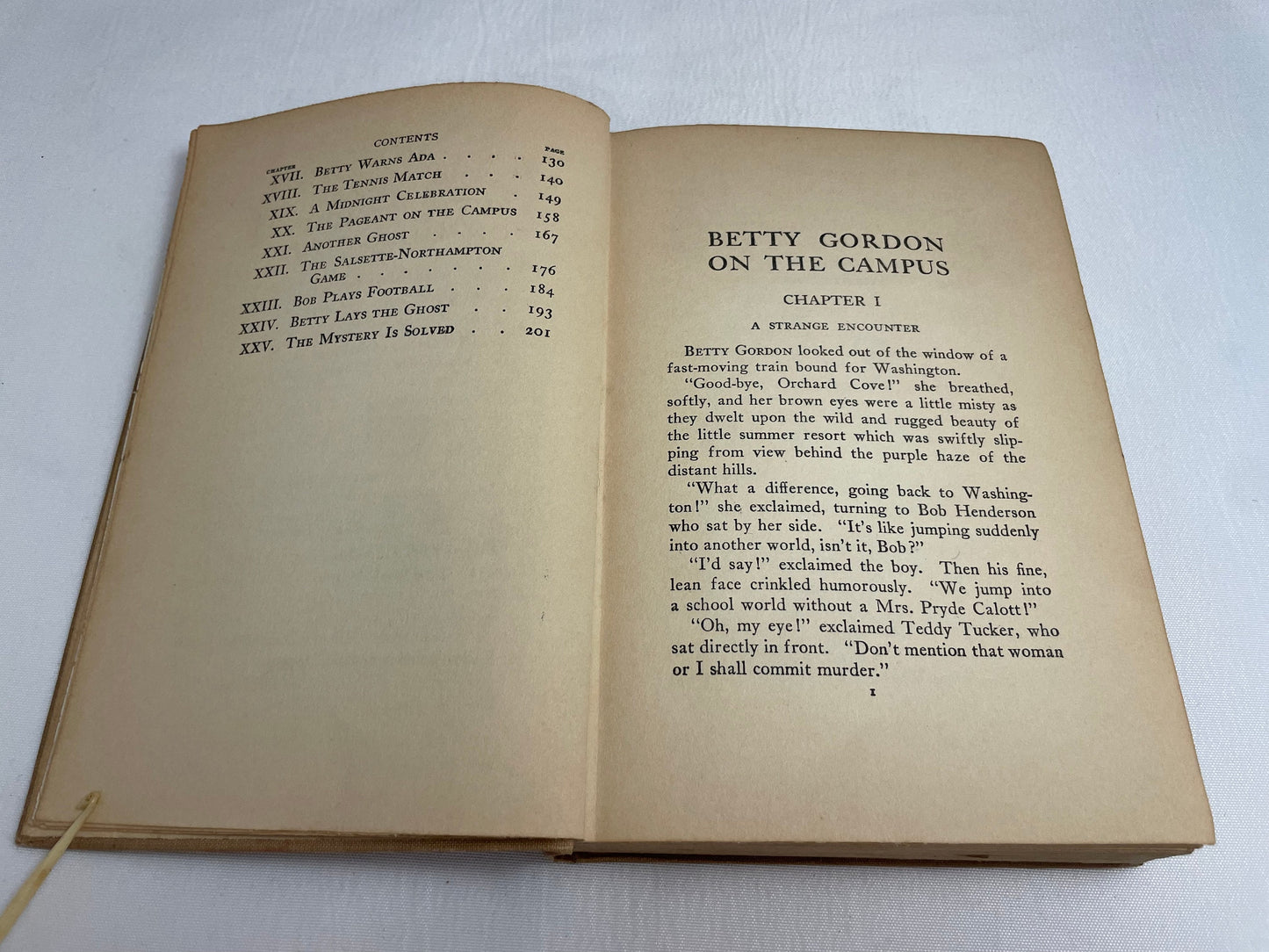 Betty Gordon on the Campus or The Secret of the Trunk Room By Alice B. Emerson, Illustrated Book, 1920's Books, Collectible Series