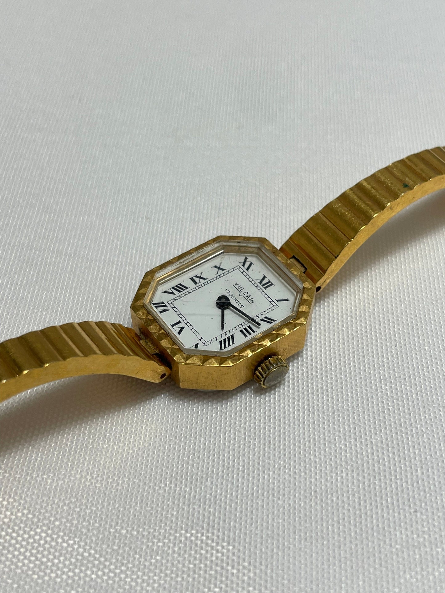 Vintage Women's Vulcain 17 Jewels Wrist Watch, Stainless Steel Back, Base Metal Bezel, Mechanical Watch, Accessories, Women's Jewelry