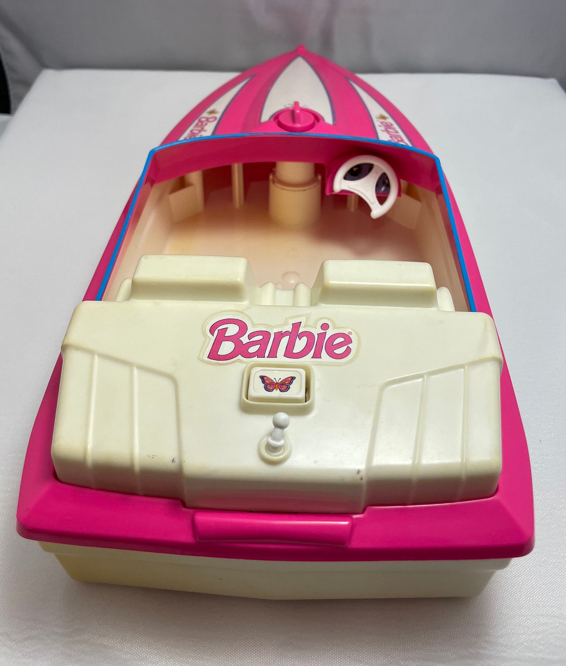 Vintage 1998 Barbie Wheeled Speedboat, Retro Toy Boat, Collectible Barbie Vehicle, Barbie Doll Accessory, Girls Toy, Barbie Collection