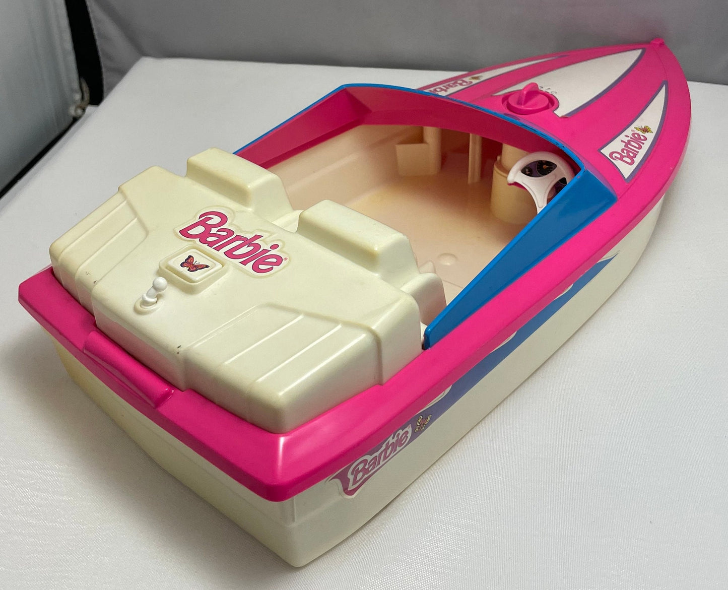 Vintage 1998 Barbie Wheeled Speedboat, Retro Toy Boat, Collectible Barbie Vehicle, Barbie Doll Accessory, Girls Toy, Barbie Collection