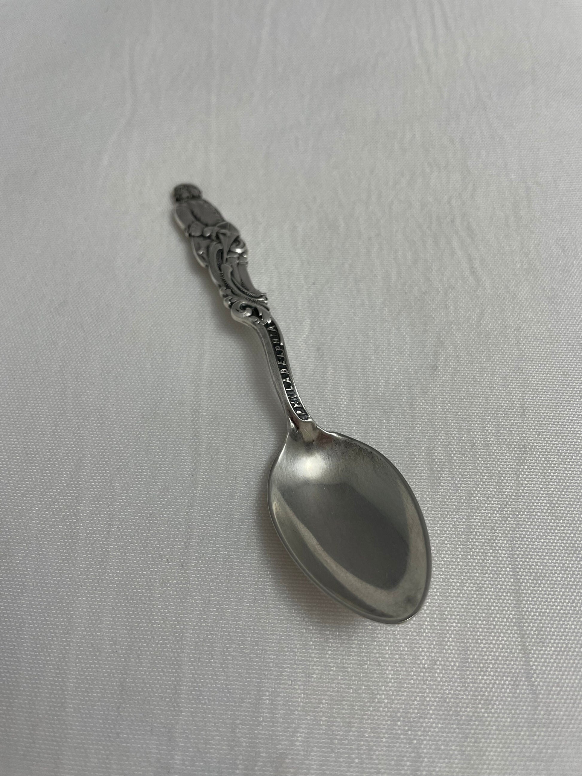 Sterling Souvenir Spoon Full Figure Benjamin Franklin 1706-1790 American Patriot