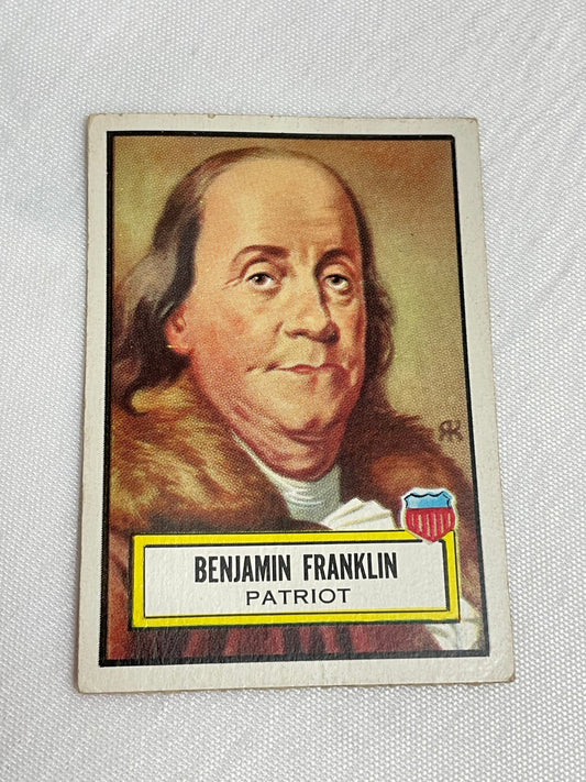 Vintage 1952 Benjamin Franklin Trading Card, T.C.G. 21, Patriot, Topps Card, Look'N See, Collectible Trading Cards