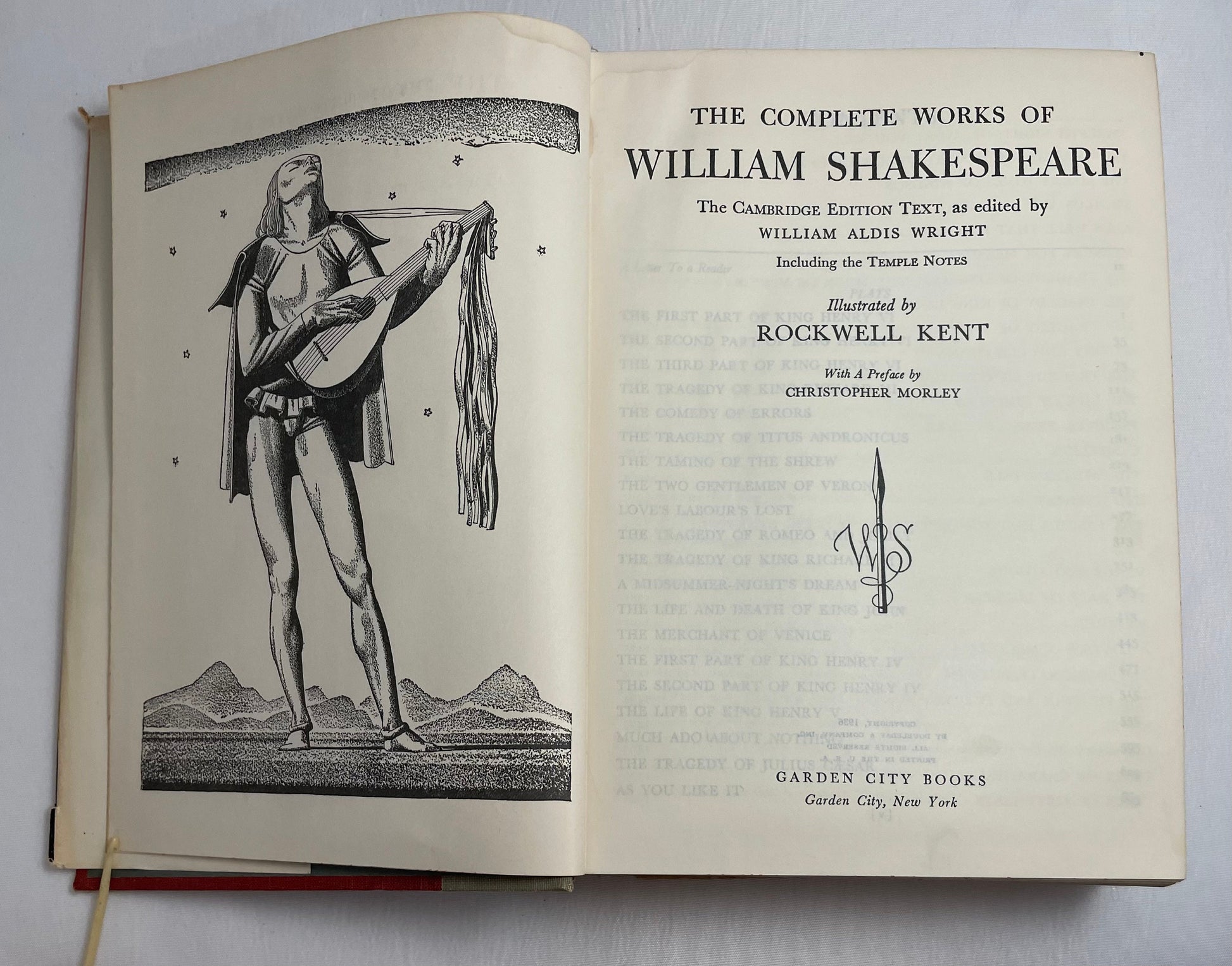 The Complete Works of Shakespeare Illustrated By Rockwell Kent With a Preface by Christopher Morley, Vintage Book, Shakespeare Plays, Poetry