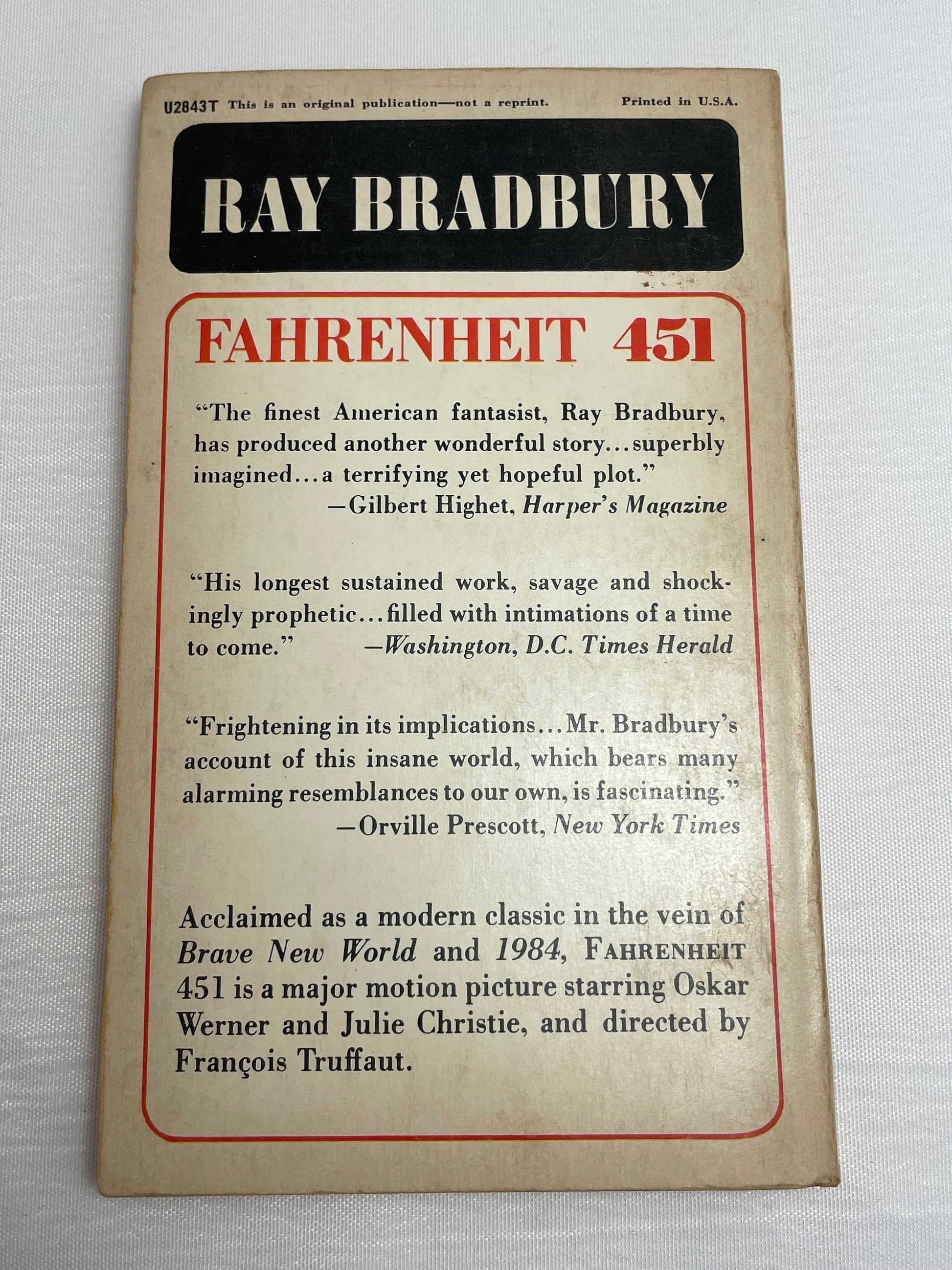 Fahrenheit 451 by Ray Bradbury | Classic Reading | Rare Edition | Paperback | Science Fiction Novel | 1950's Read