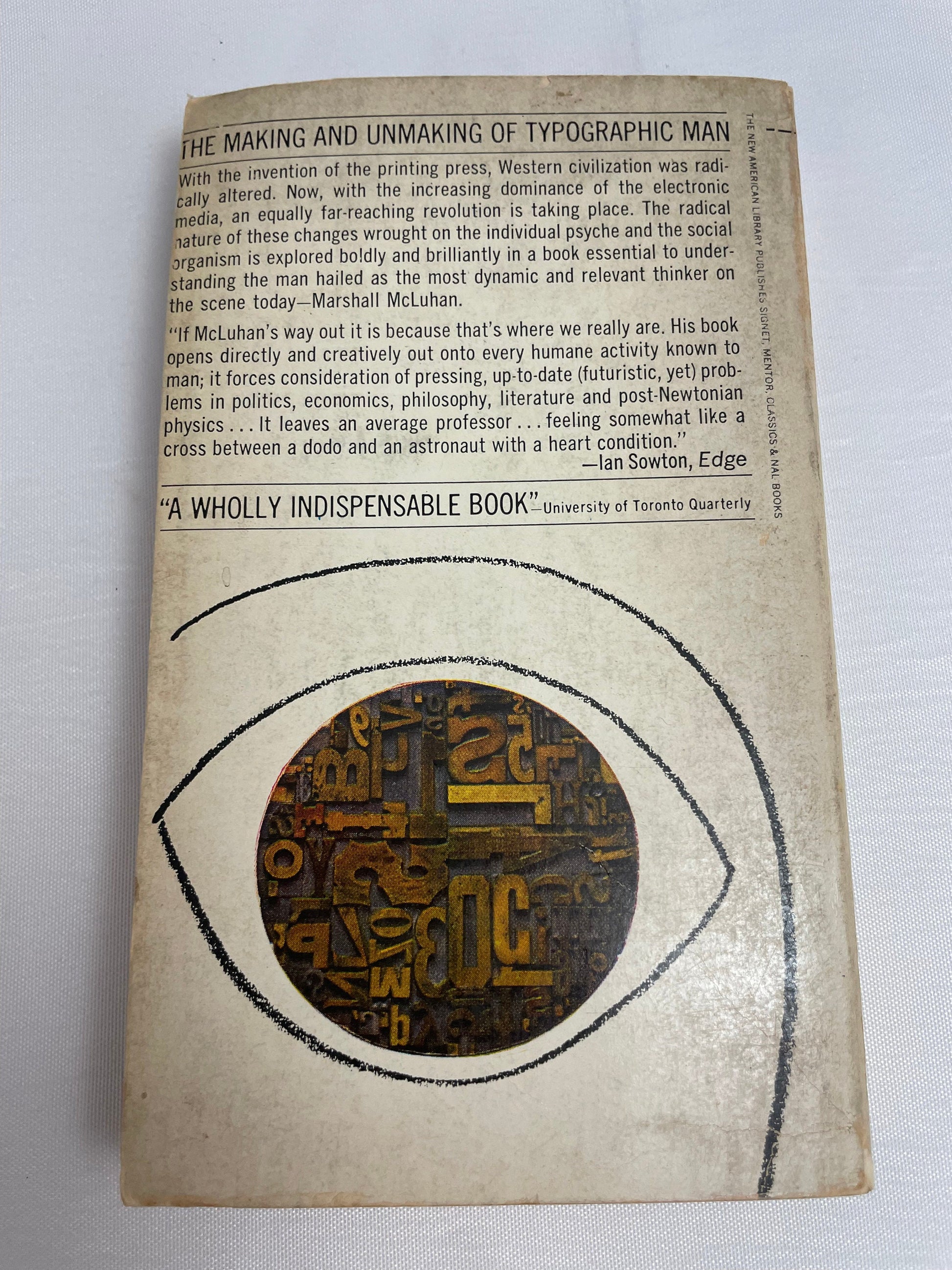 Marshall McLuhan The Gutenberg Galaxy, Vintage 1960's Novel, Social Science Book, The Making of a Typographic Man, Bibliographic