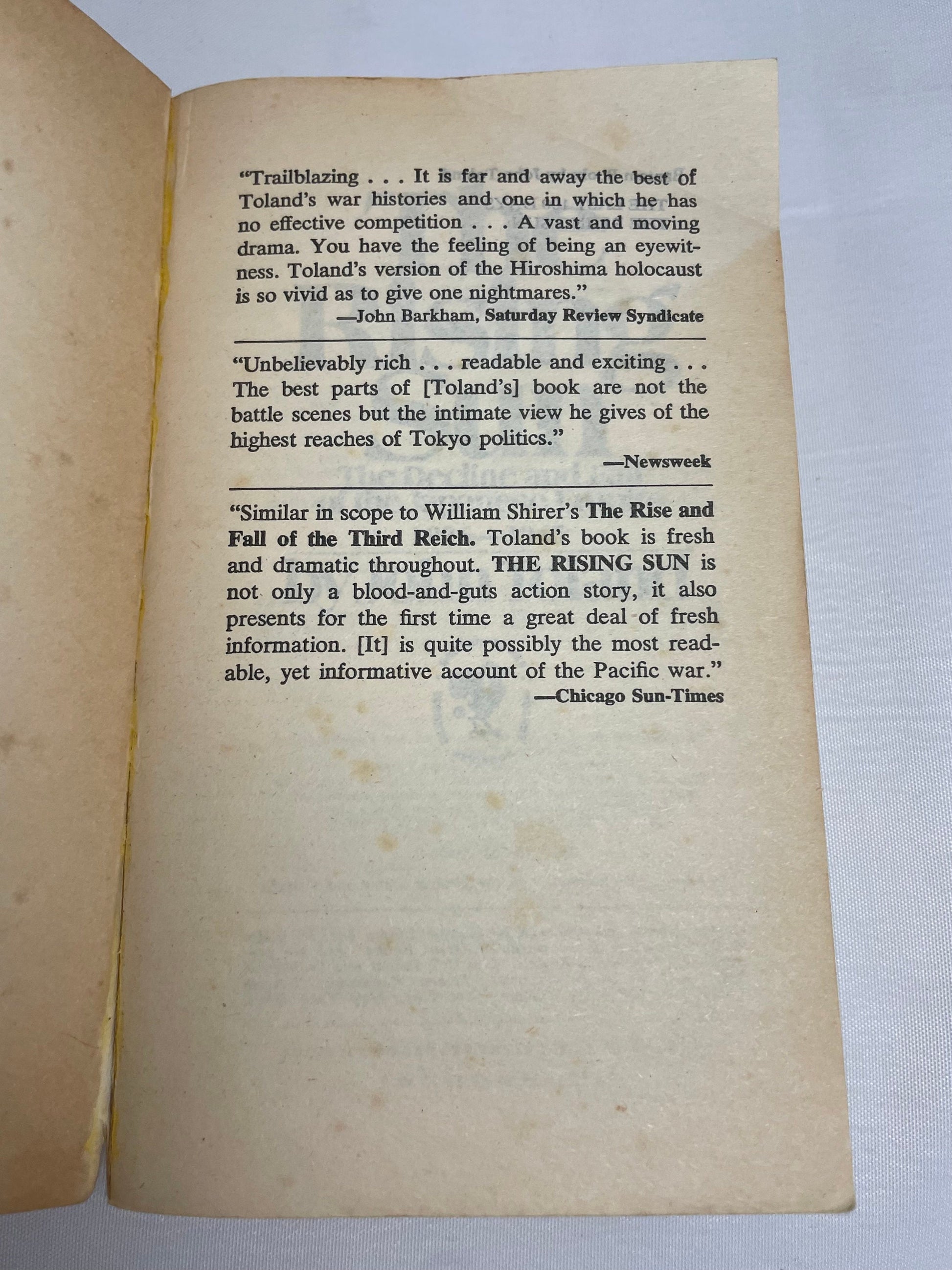 The Rising Sun The Decline and Fall of the Japanese Empire by John Toland, Non-Fiction History Book, Collectible Vintage Books, Rare Book