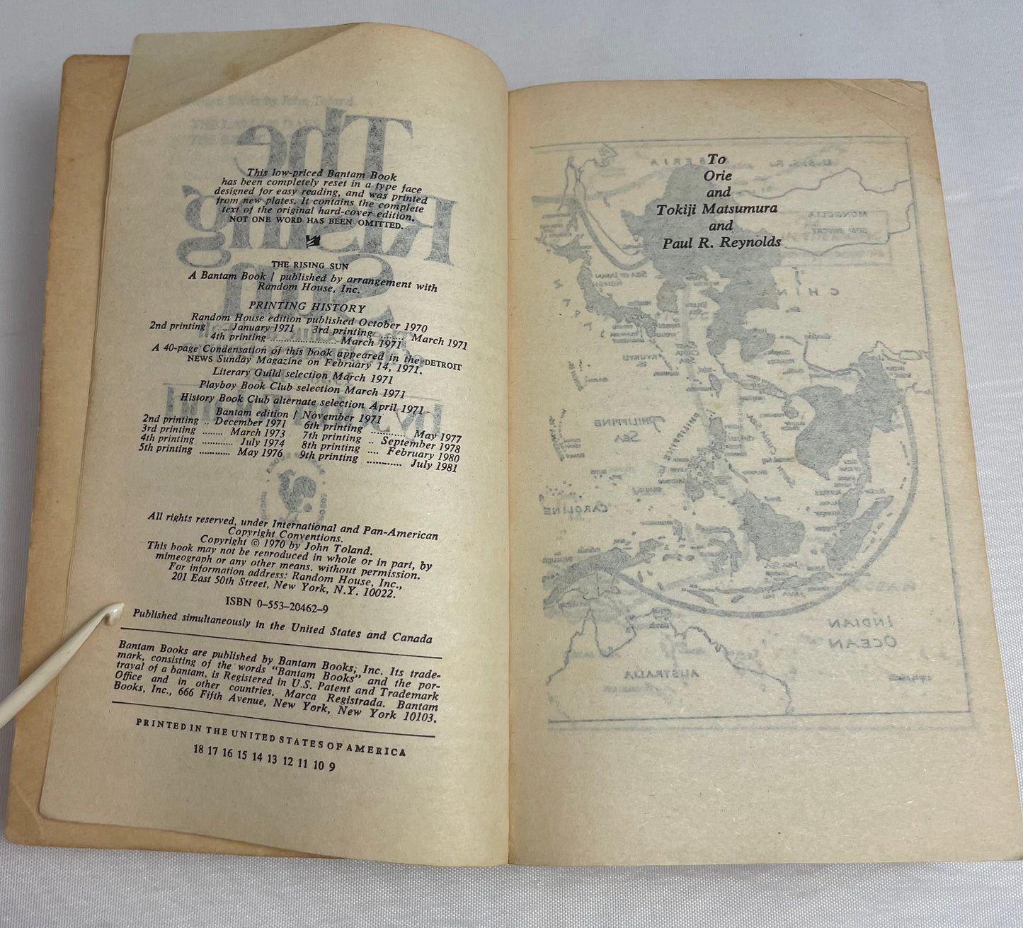 The Rising Sun The Decline and Fall of the Japanese Empire by John Toland, Non-Fiction History Book, Collectible Vintage Books, Rare Book