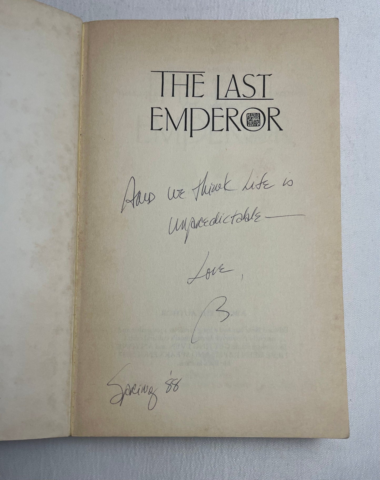 The Last Emperor by Edward Behr, 1987 First Edition, Vintage, Biography, History Book