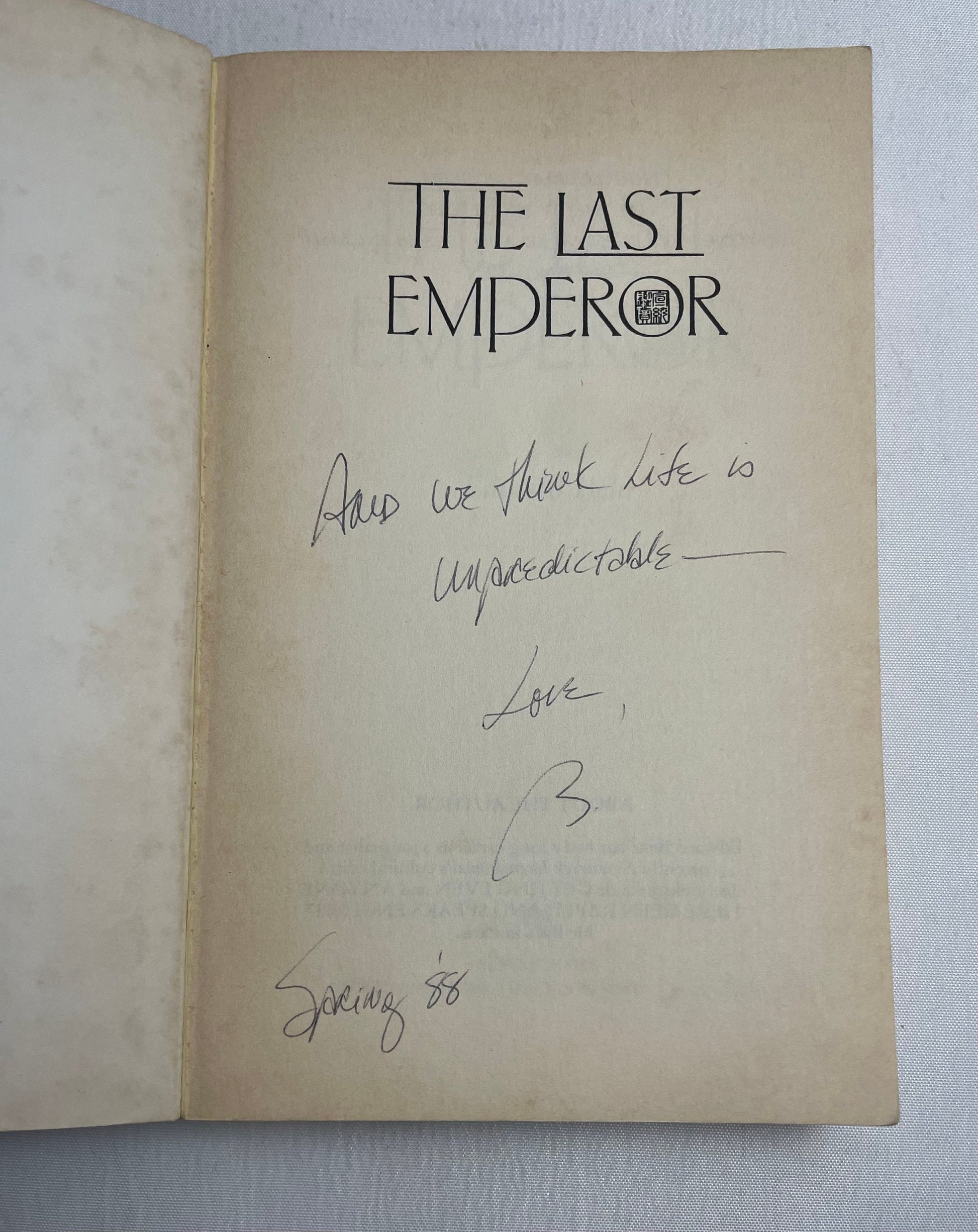 The Last Emperor by Edward Behr, 1987 First Edition, Vintage, Biography, History Book