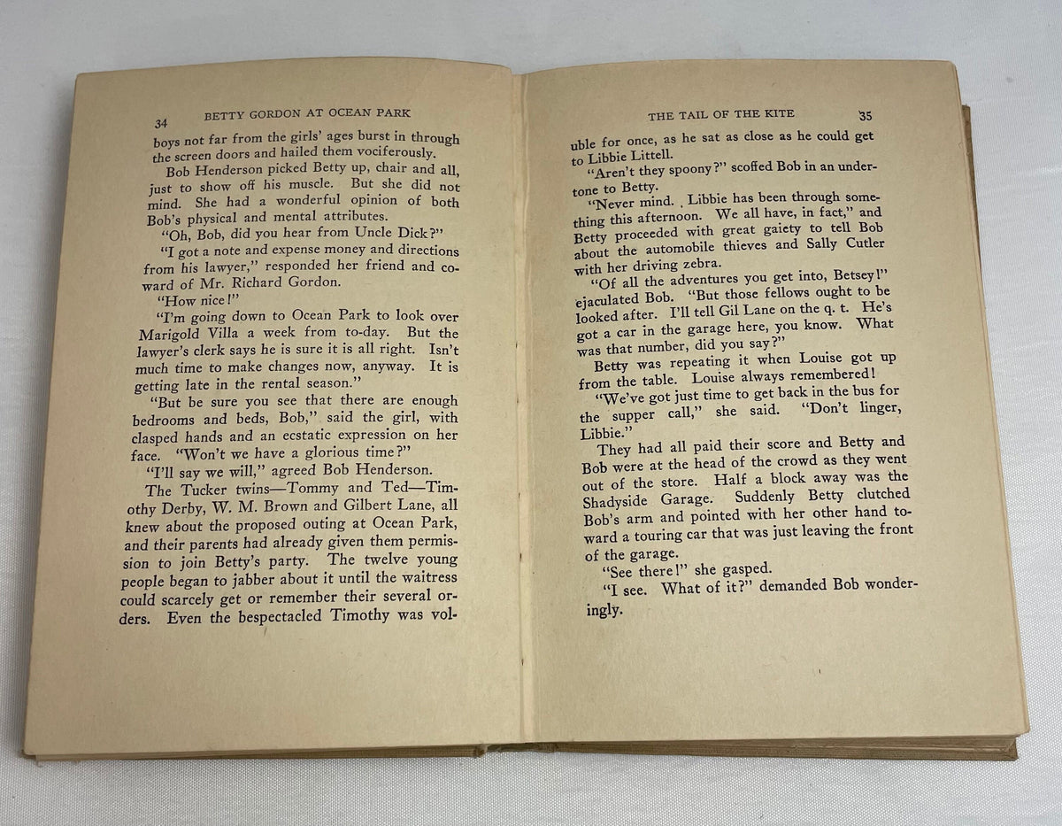 Betty Gordon at Ocean Park or Gay Days on the Boardwalk By Alice B. Emerson, Illustrated Book, 1920's Books, Collectible Series