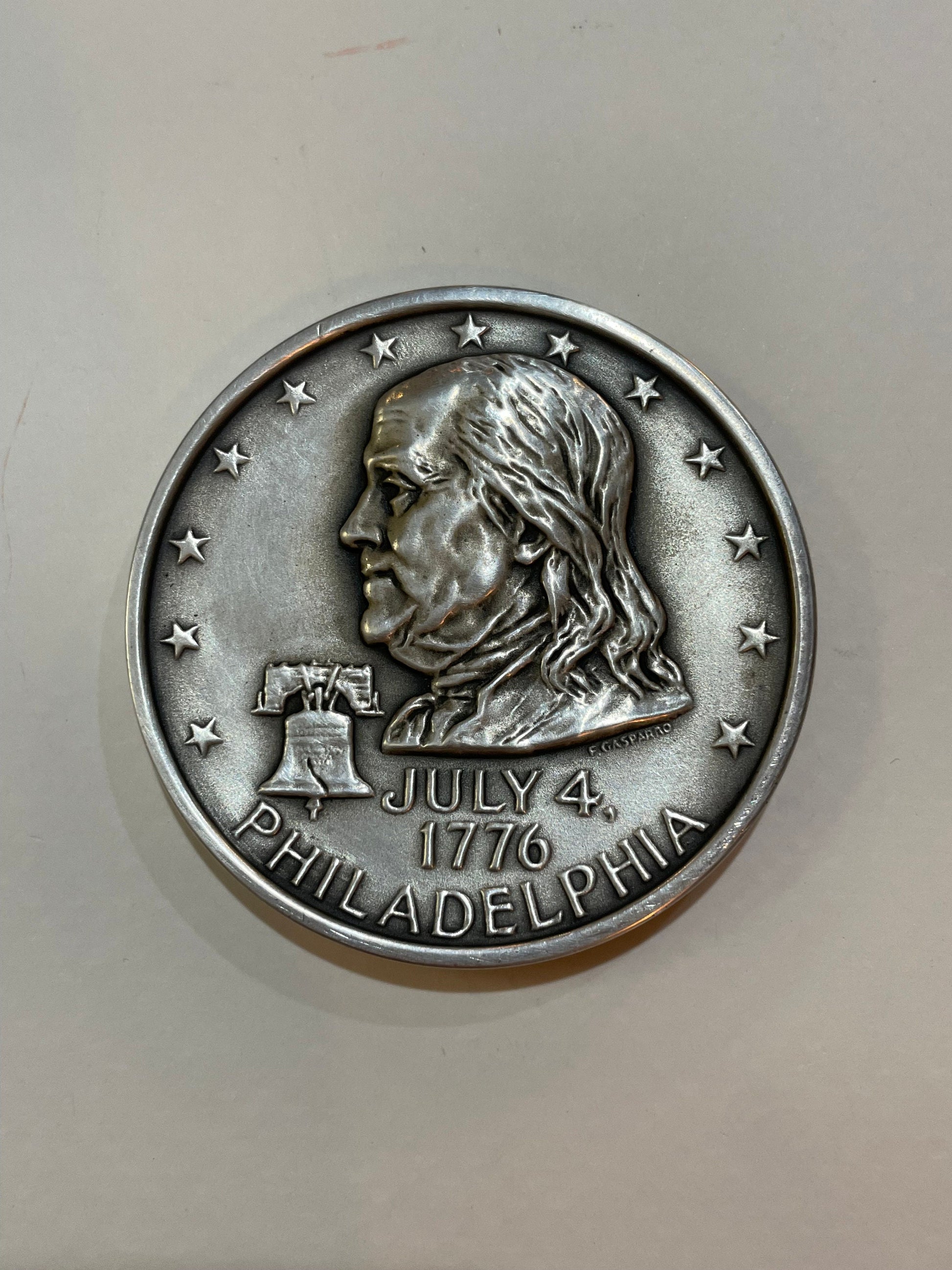 1976 Benjamin Franklin Philadelphia Bicentennial Silver Medal, Commemorative Medal, Vintage, Collectible