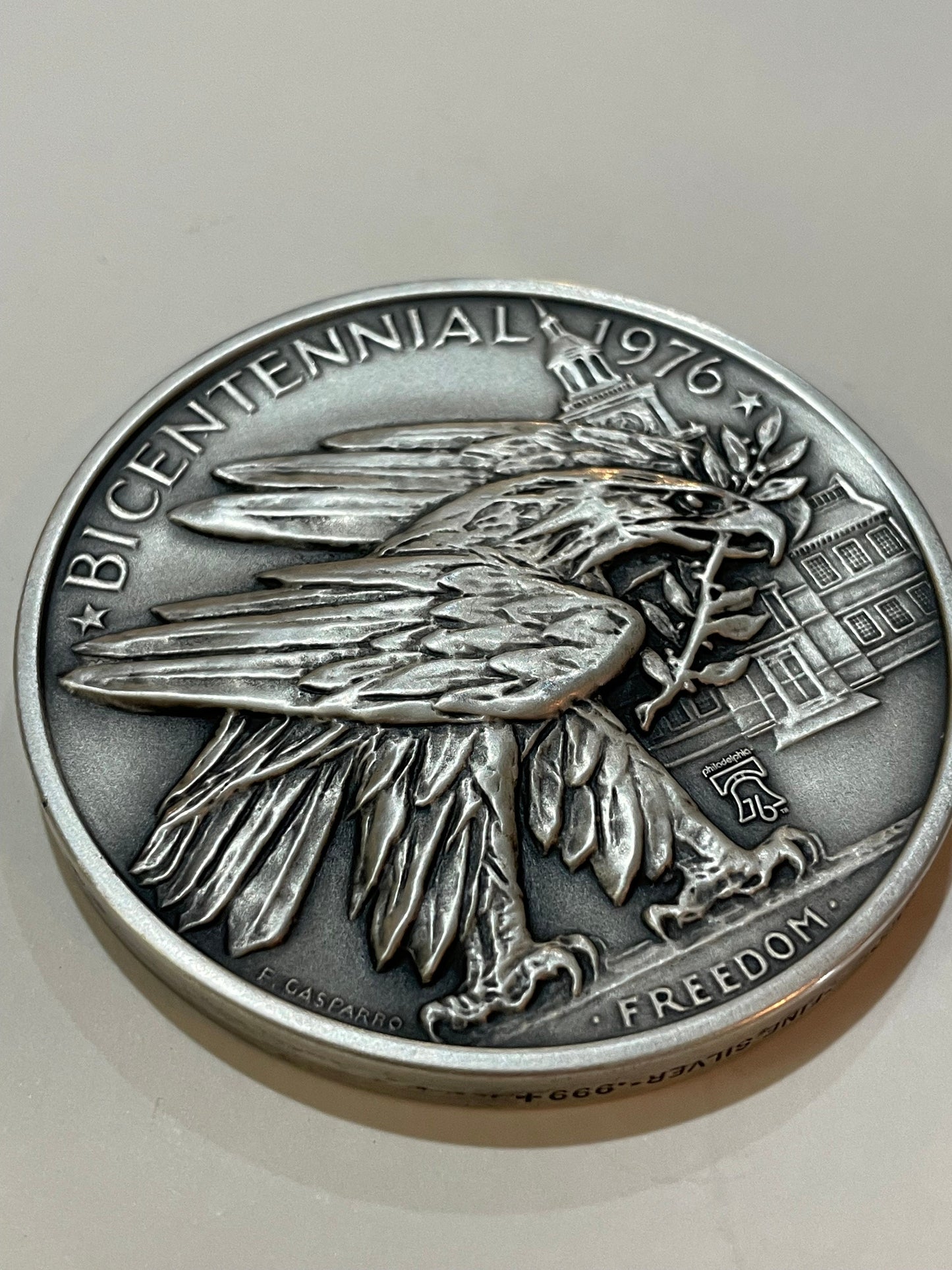 1976 Benjamin Franklin Philadelphia Bicentennial Silver Medal, Commemorative Medal, Vintage, Collectible