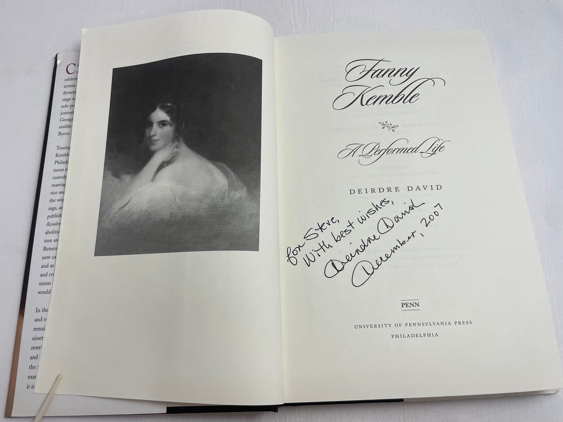 Fanny Kemble: A Performed Life by Deirdre David, Signed First Edition, Biography, Vintage Novel