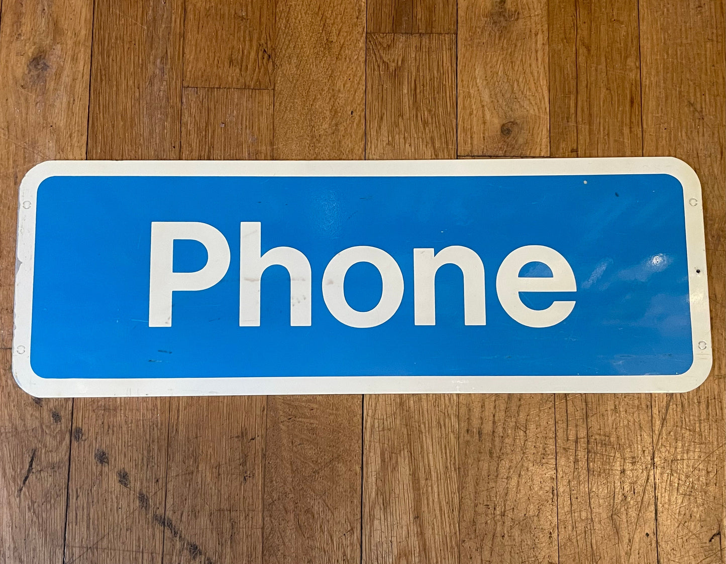 Vintage Telephone Payphone Sign, 1980's Sign, Blue Phone Sign, Collectible Public Sign