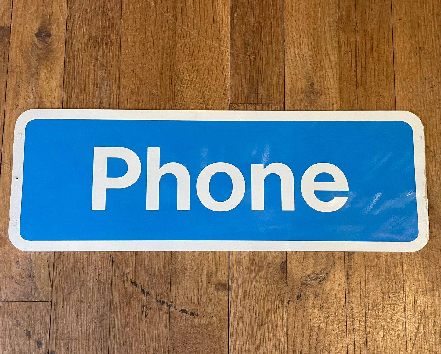Vintage Telephone Payphone Sign, 1980's Sign, Blue Phone Sign, Collectible Public Sign