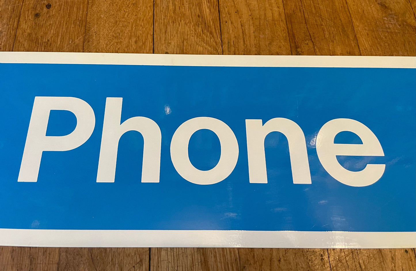 Vintage Telephone Payphone Sign, 1980's Sign, Blue Phone Sign, Collectible Public Sign