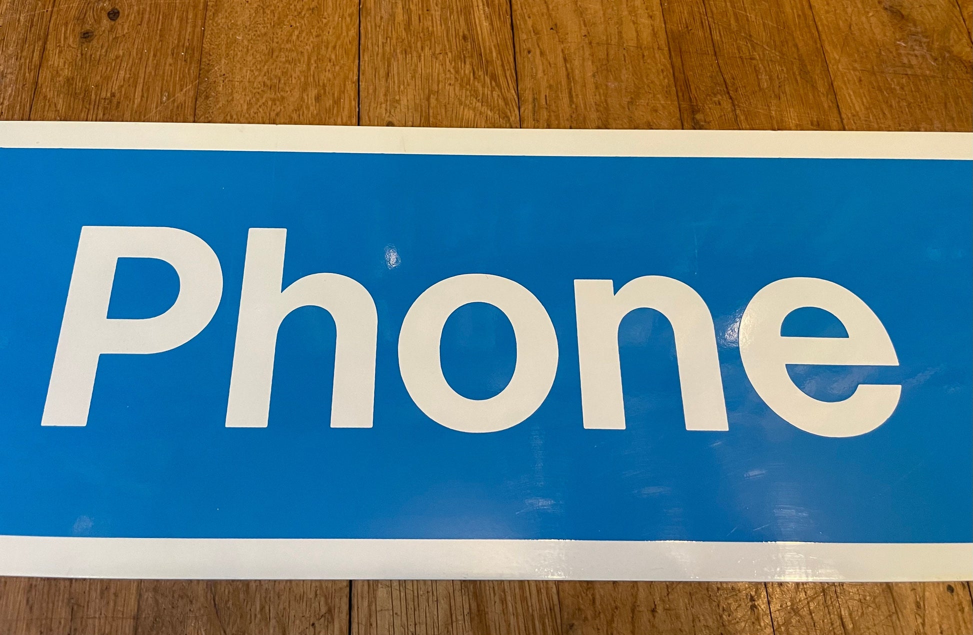Vintage Telephone Payphone Sign, 1980's Sign, Blue Phone Sign, Collectible Public Sign